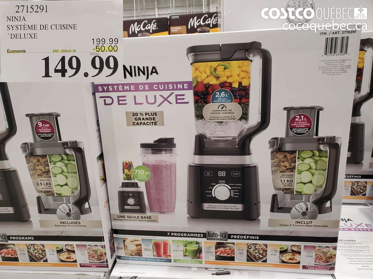 2715291 NINJA SYSTÈME DE CUISINE DELUXE ($50.00 INSTANT SAVINGS EXPIRES ON 2026-01-18) $149.99