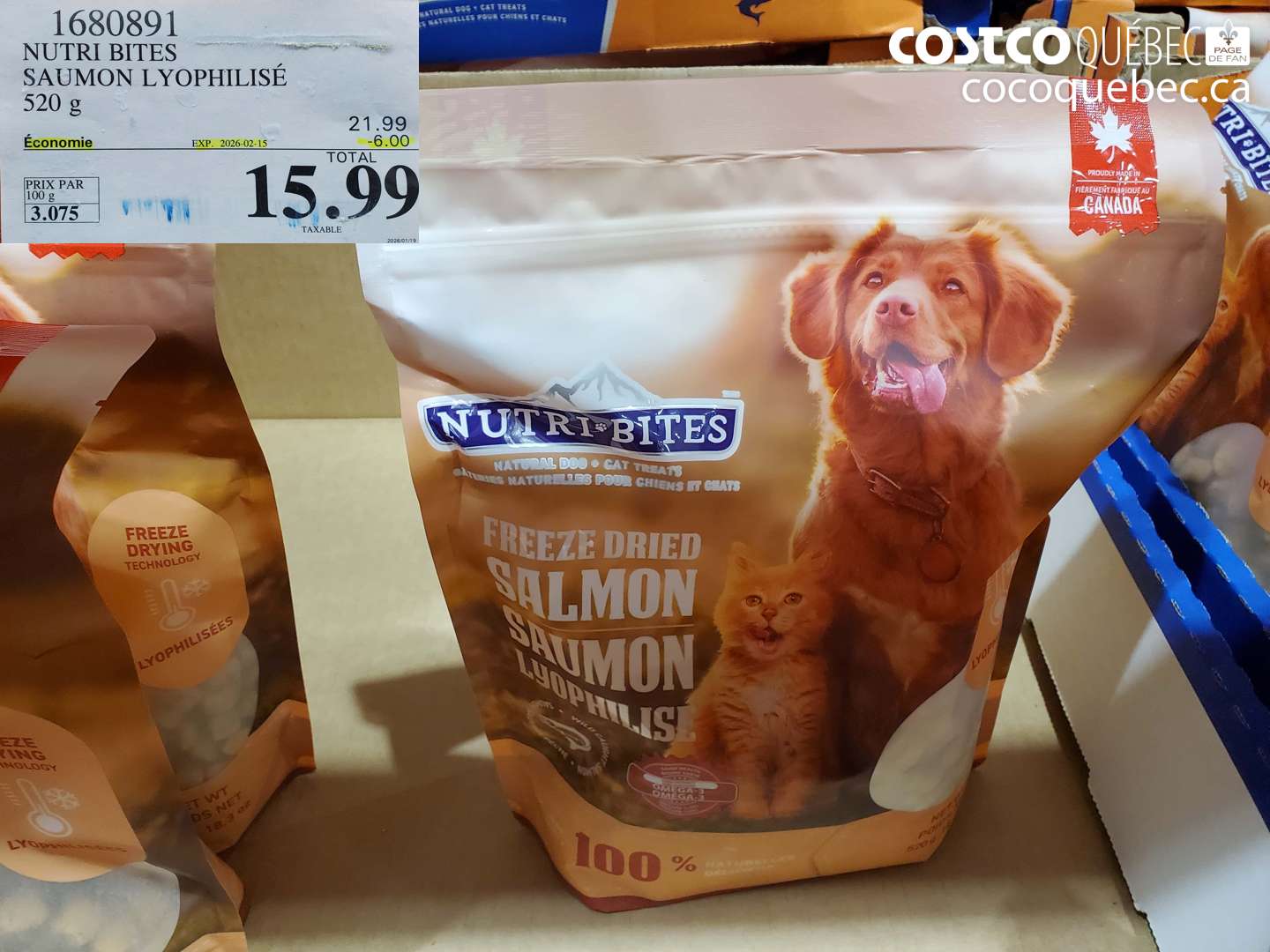 1680891 NUTRI BITES SAUMON LYOPHILISE  ($6.00 INSTANT SAVINGS EXPIRES ON 2026-02-15) $15.99
