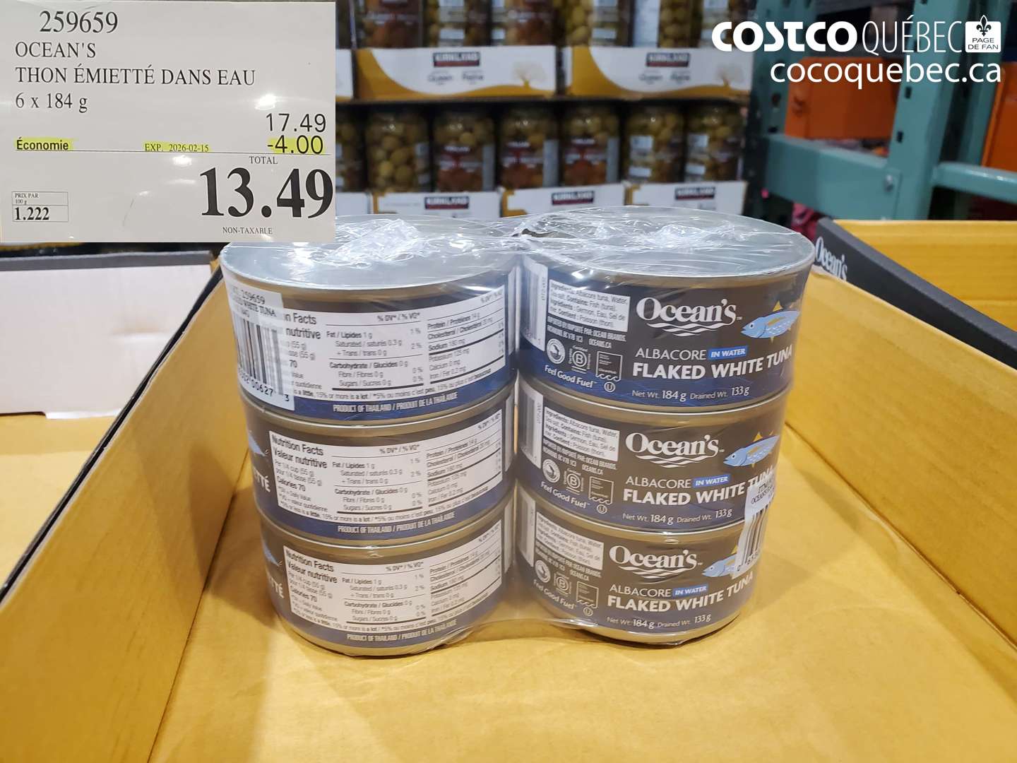 259659 OCEAN'S THON ÉMIETÉ DANS EAU ($4.00 INSTANT SAVINGS EXPIRES ON 2026-02-15) $13.49