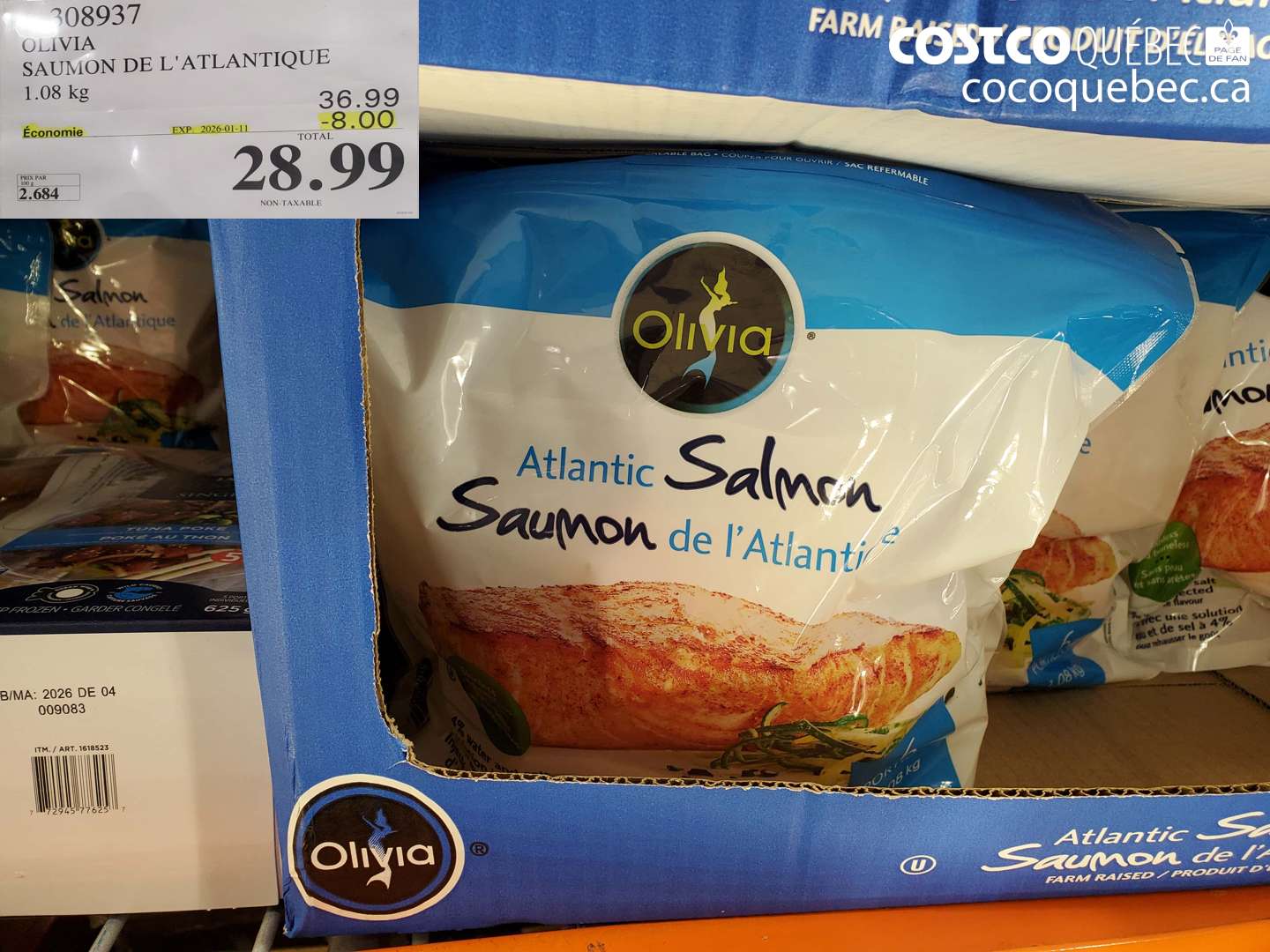 308937 OLIVIA SAUMON DE L'ATLANTIQUE 1.08 kg ($8.00 INSTANT SAVINGS EXPIRES ON 2026-01-11) $28.99