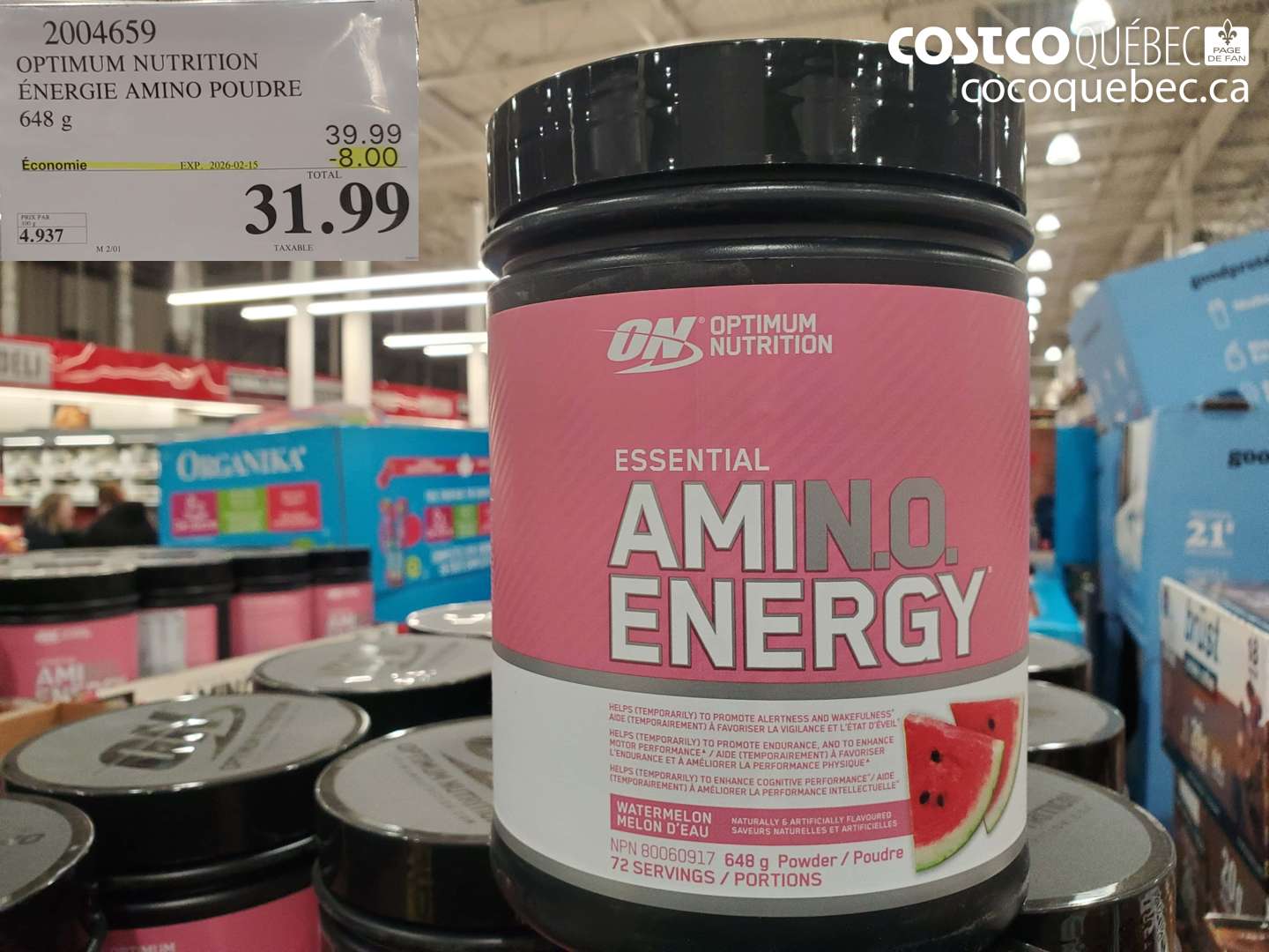 2004659 OPTIMUM NUTRITION ENERGIE AMINO POUDRE ($8.00 INSTANT SAVINGS EXPIRES ON 2026-02-15) $31.99