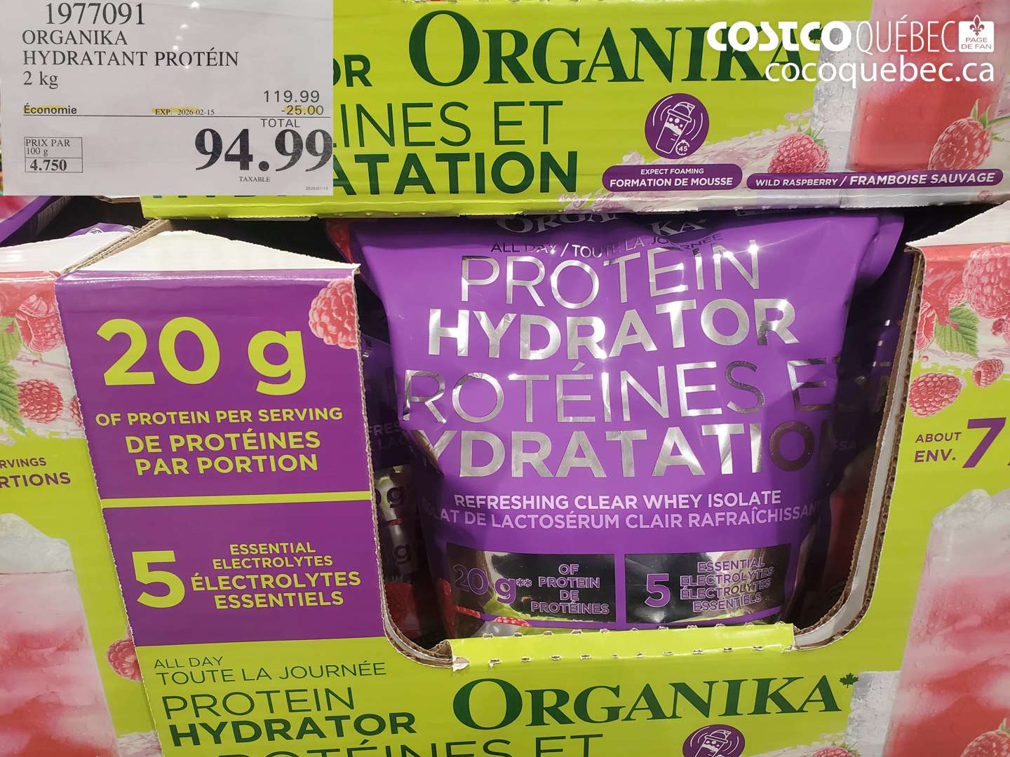 1977091 ORGANIKA HYDRATANT PROTEIN 2 kg ($25.00 INSTANT SAVINGS EXPIRES ON 2026-02-15) $94.99