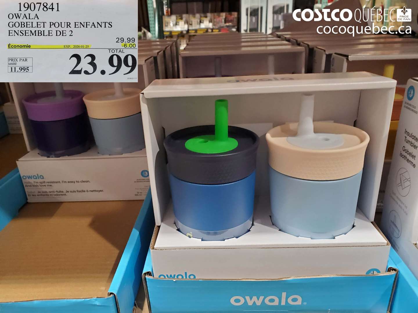 1907841 OWALA GOBELET POUR ENFANTS ENSEMBLE DE 2 ($6.00 INSTANT SAVINGS EXPIRES ON 2026-01-25) $23.99