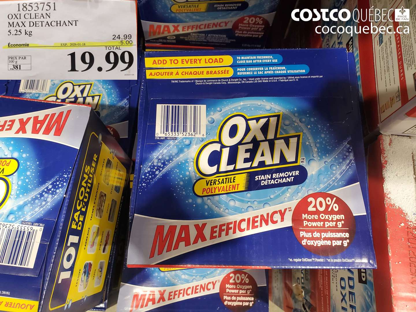 1853751 OXI CLEAN MAX DETACHANT ($5.00 INSTANT SAVINGS EXPIRES ON 2025-01-18) $19.99