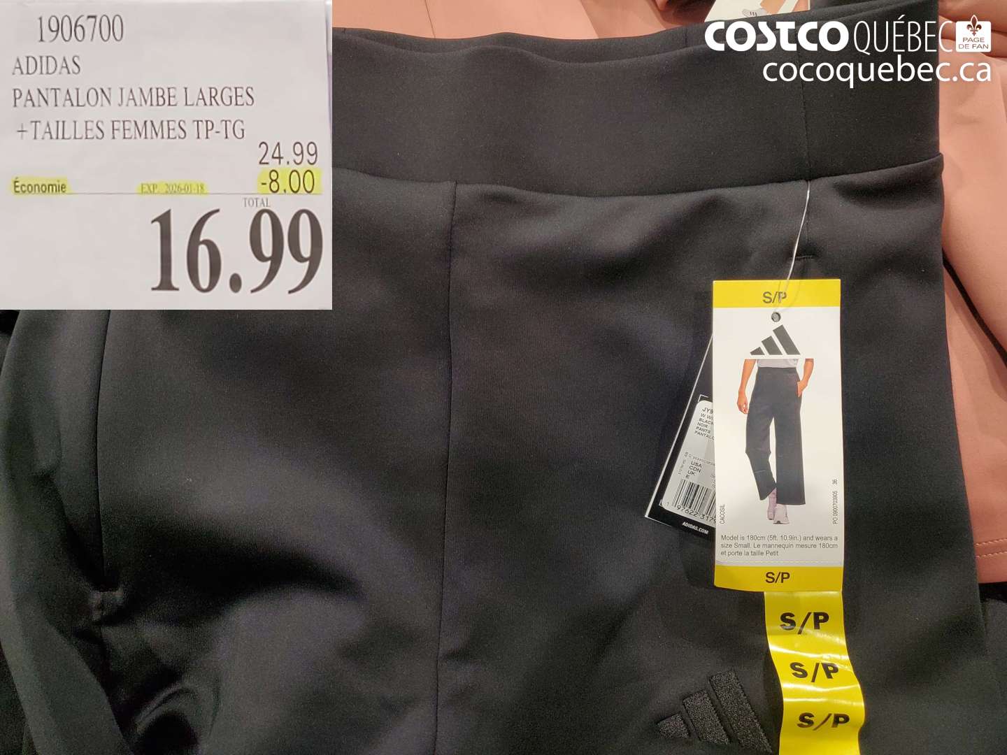 1906700 PANTALON JAMBE LARGES +TAILLES FEMMES TP-TG ($8.00 INSTANT SAVINGS EXPIRES ON 2026-01-18) $16.99