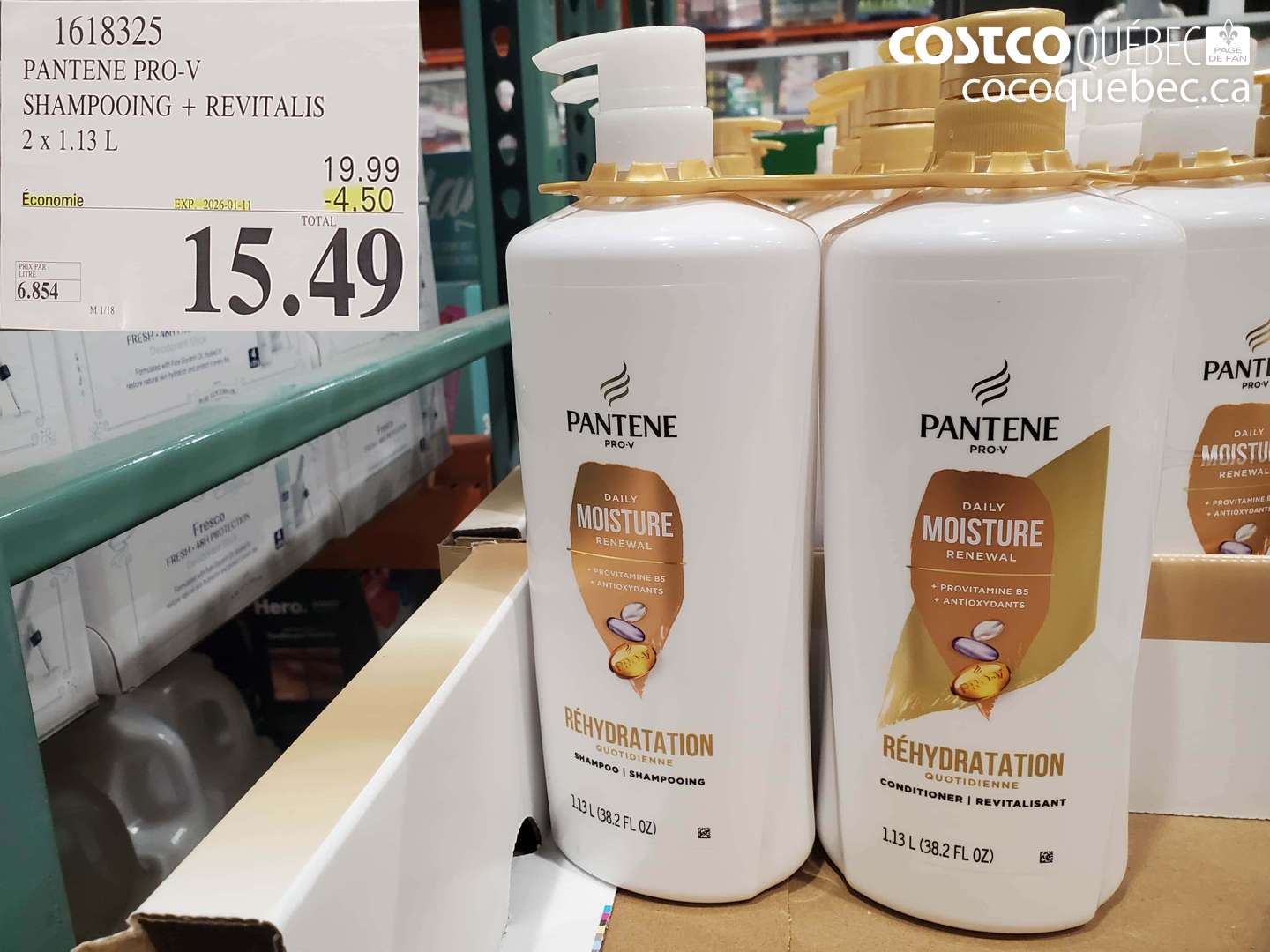 1618325 PANTENE DMR SHAMPOING/REVITALISANT  ($4.50 INSTANT SAVINGS EXPIRES ON 2026-01-11) $15.49