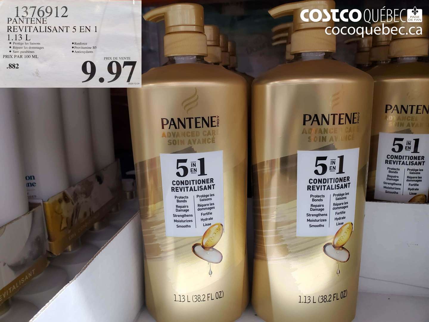 1376912 PANTENE REVITALISANT 5 EN 1 1.13 L $9.97