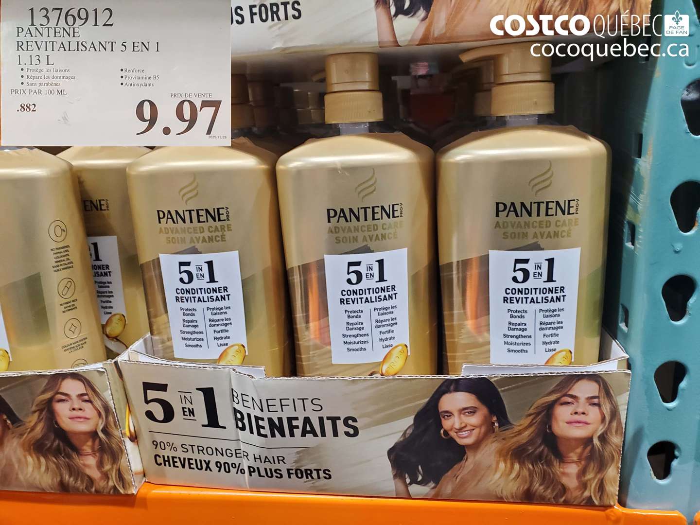 1376912 PANTENE REVITALISANT 5 EN 1 1.13 L $9.97
