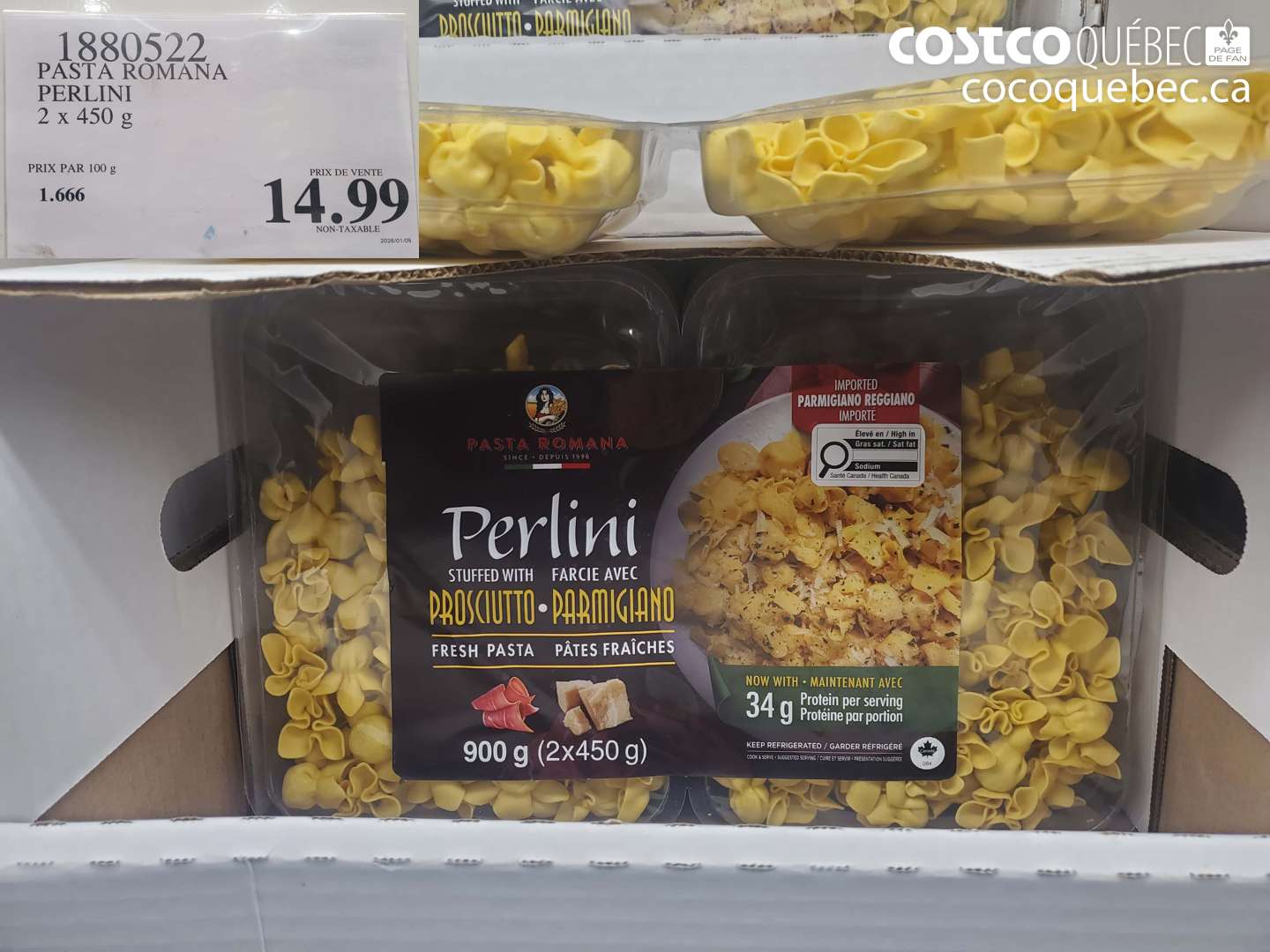 1880522 PASTA ROMANA PERLINI 2 x 450 g $14.99