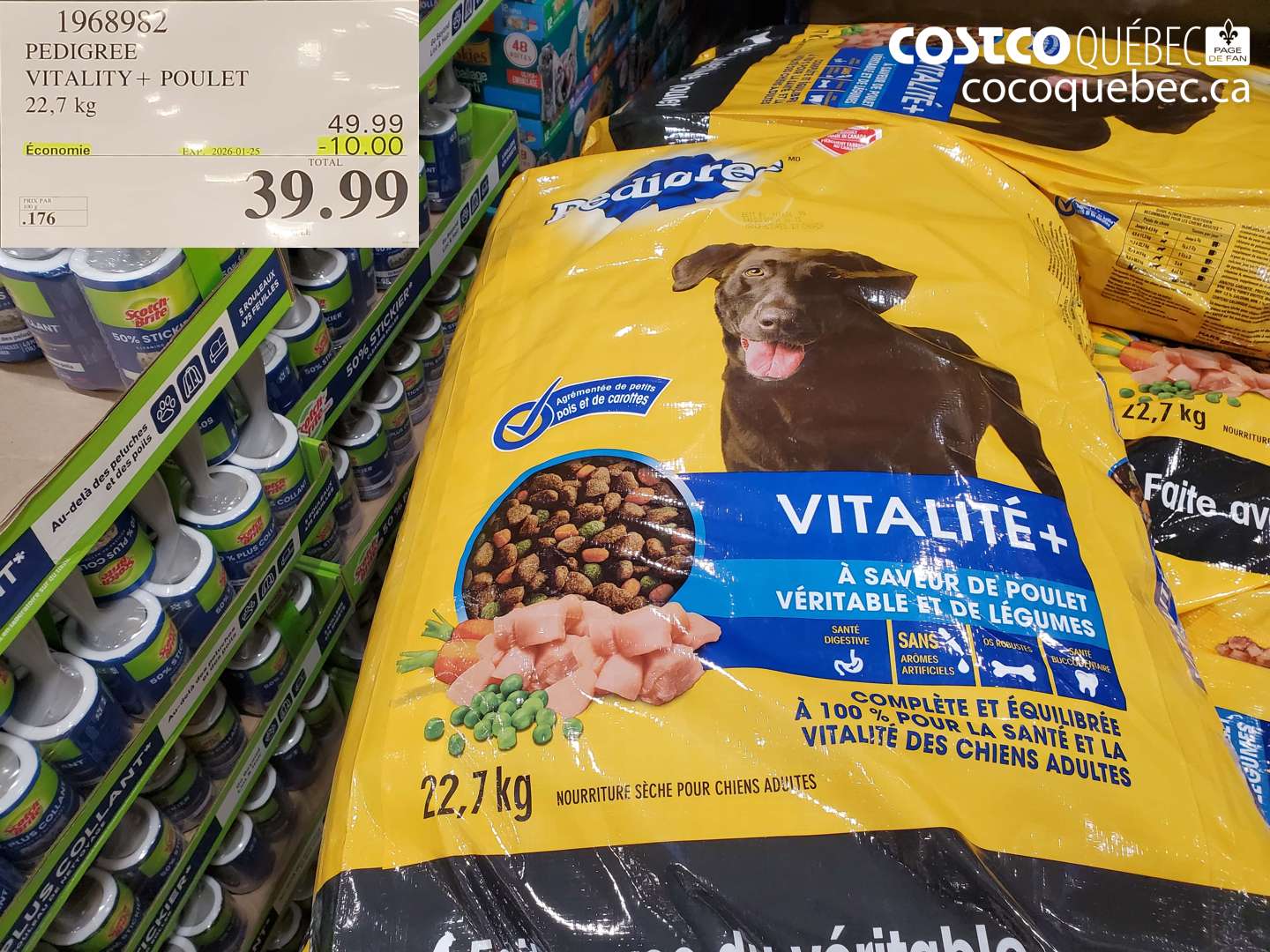 1968982 PEDIGREE VITALITY + POULET POUR CHIENS 22,7 kg  ($10.00 INSTANT SAVINGS EXPIRES ON 2026-01-25) $39.99