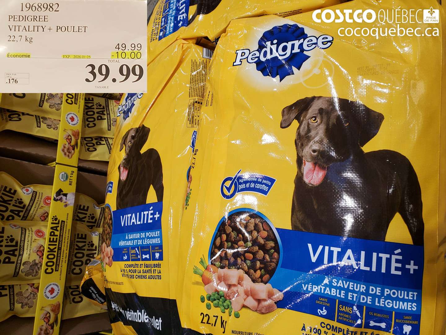 1968982 PEDIGREE VITALITY + POULET POUR CHIENS 22,7 kg  ($10.00 INSTANT SAVINGS EXPIRES ON 2026-01-25) $39.99