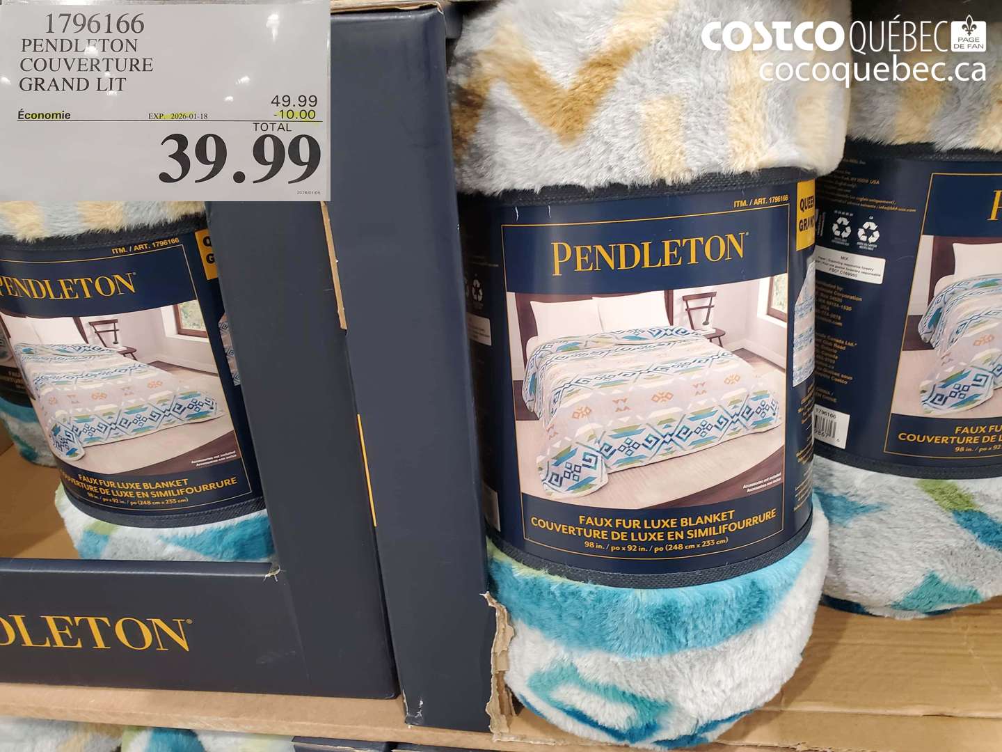 1796166 PENDLETON COUVERTURE GRAND LIT ($10.00 INSTANT SAVINGS EXPIRES ON 2026-01-18) $39.99