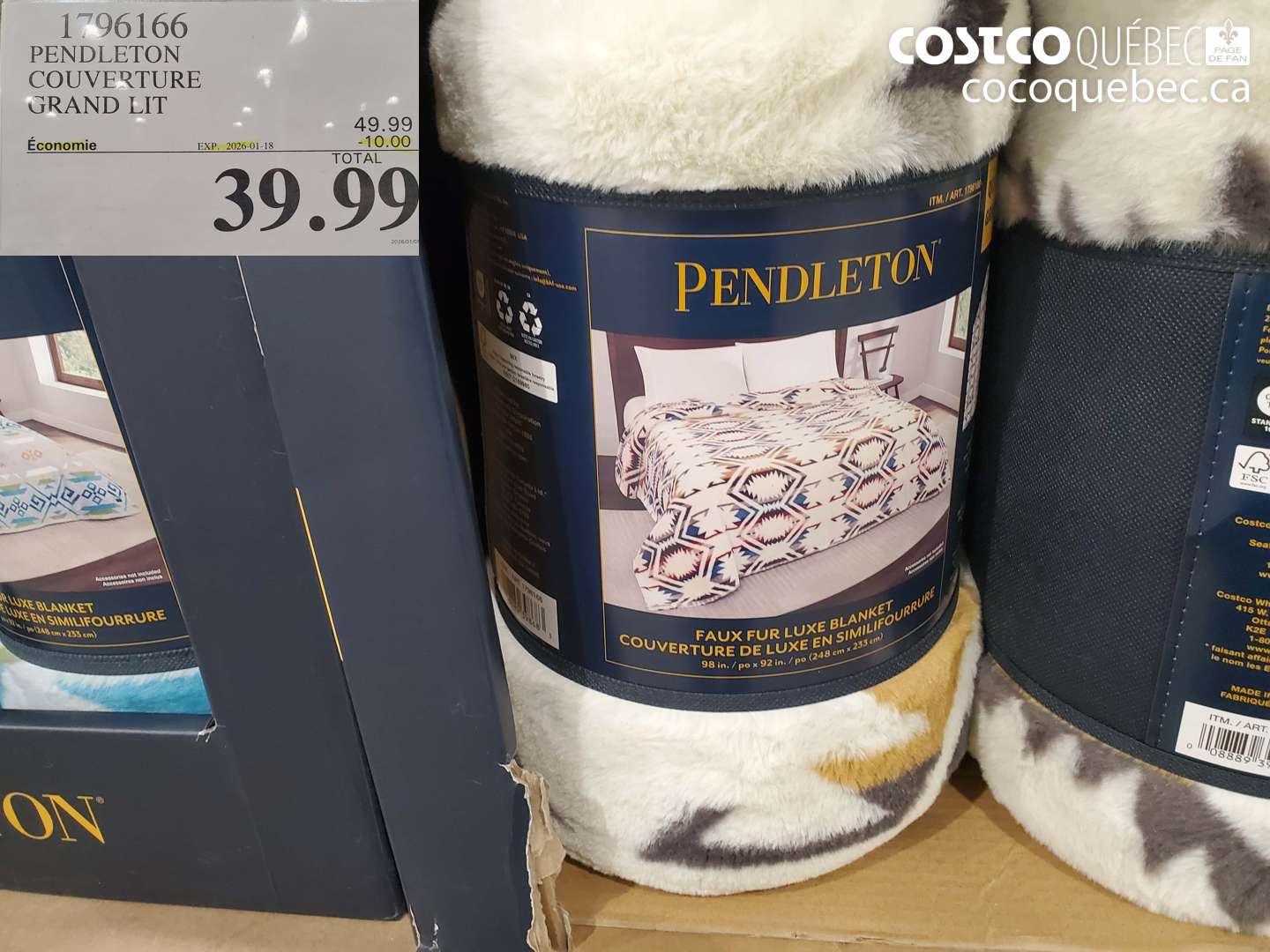 1796166 PENDLETON COUVERTURE GRAND LIT ($10.00 INSTANT SAVINGS EXPIRES ON 2026-01-18) $39.99
