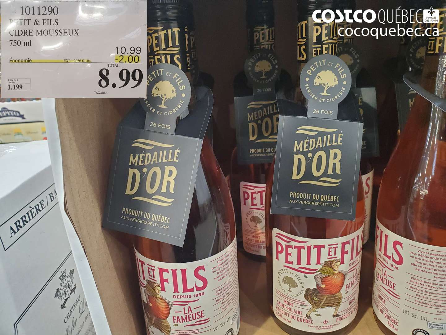 1011290 PETIT & FILS CIDRE MOUSSEUX 750 ml ($2.00 INSTANT SAVINGS EXPIRES ON 2026-01-04) $8.99