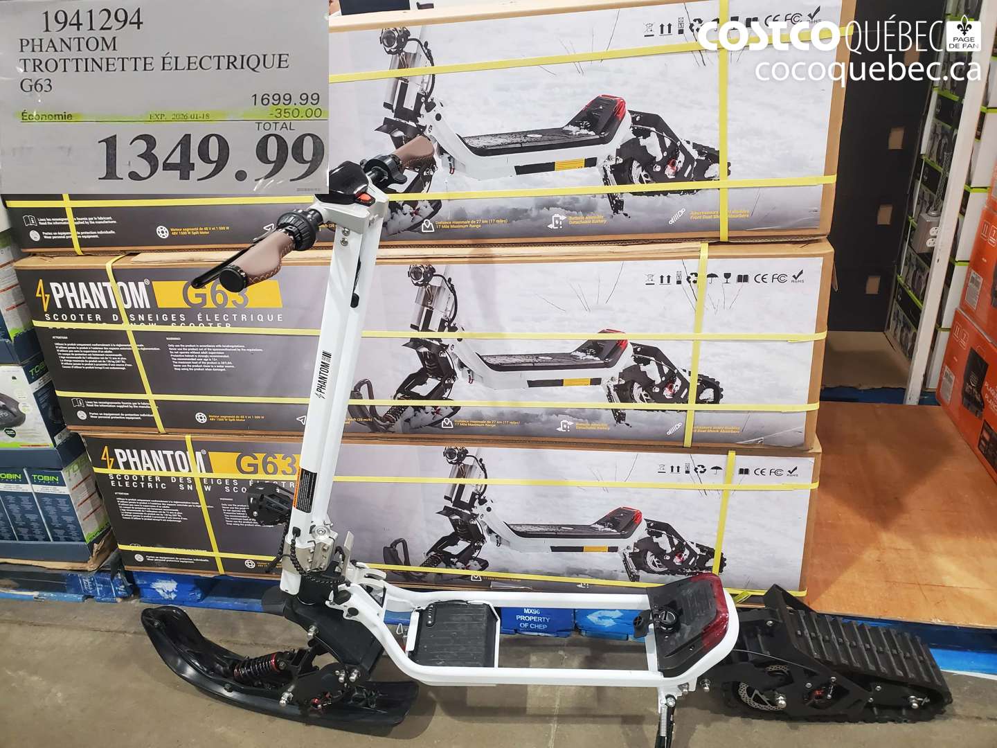1941294 PHANTOM TROTTINETTE ELECTRIQUE G63 ($350.00 INSTANT SAVINGS EXPIRES ON 2026-01-18) $1349.99
