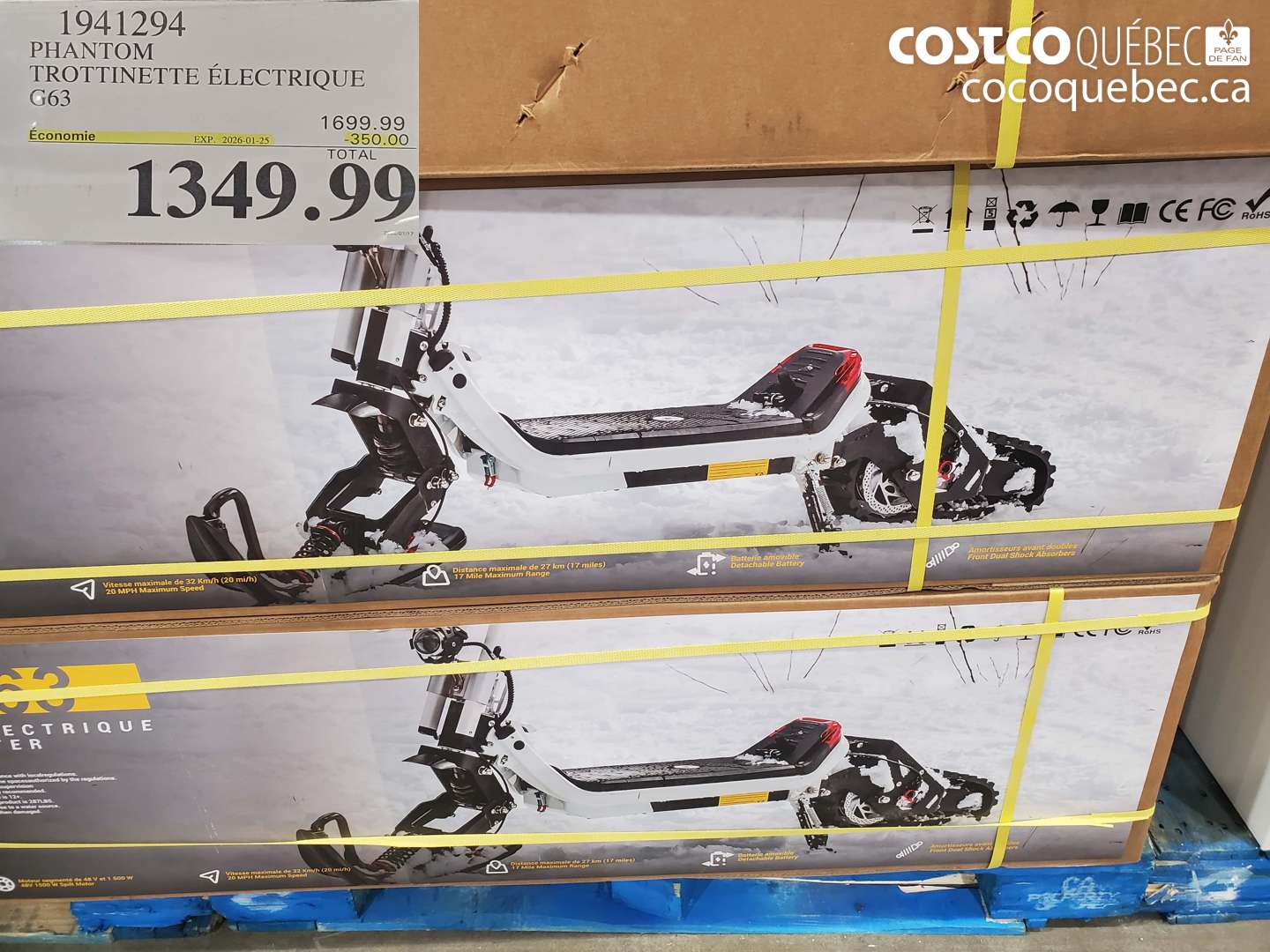 1941294 PHANTOM TROTTINETTE ELECTRIQUE G63 ($350.00 INSTANT SAVINGS EXPIRES ON 2026-01-25) $1349.99