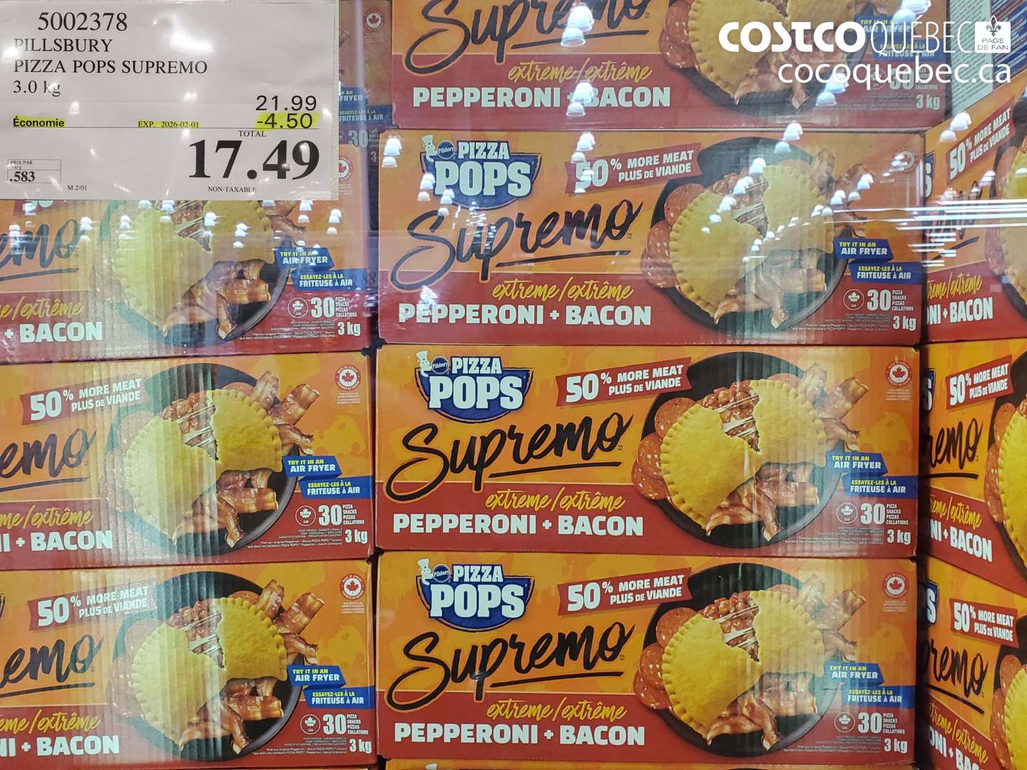 5002378 PILLSBURY PIZZA POPS SUPREMO 3.0 kg  ($4.50 INSTANT SAVINGS EXPIRES ON 2026-02-01) $17.49