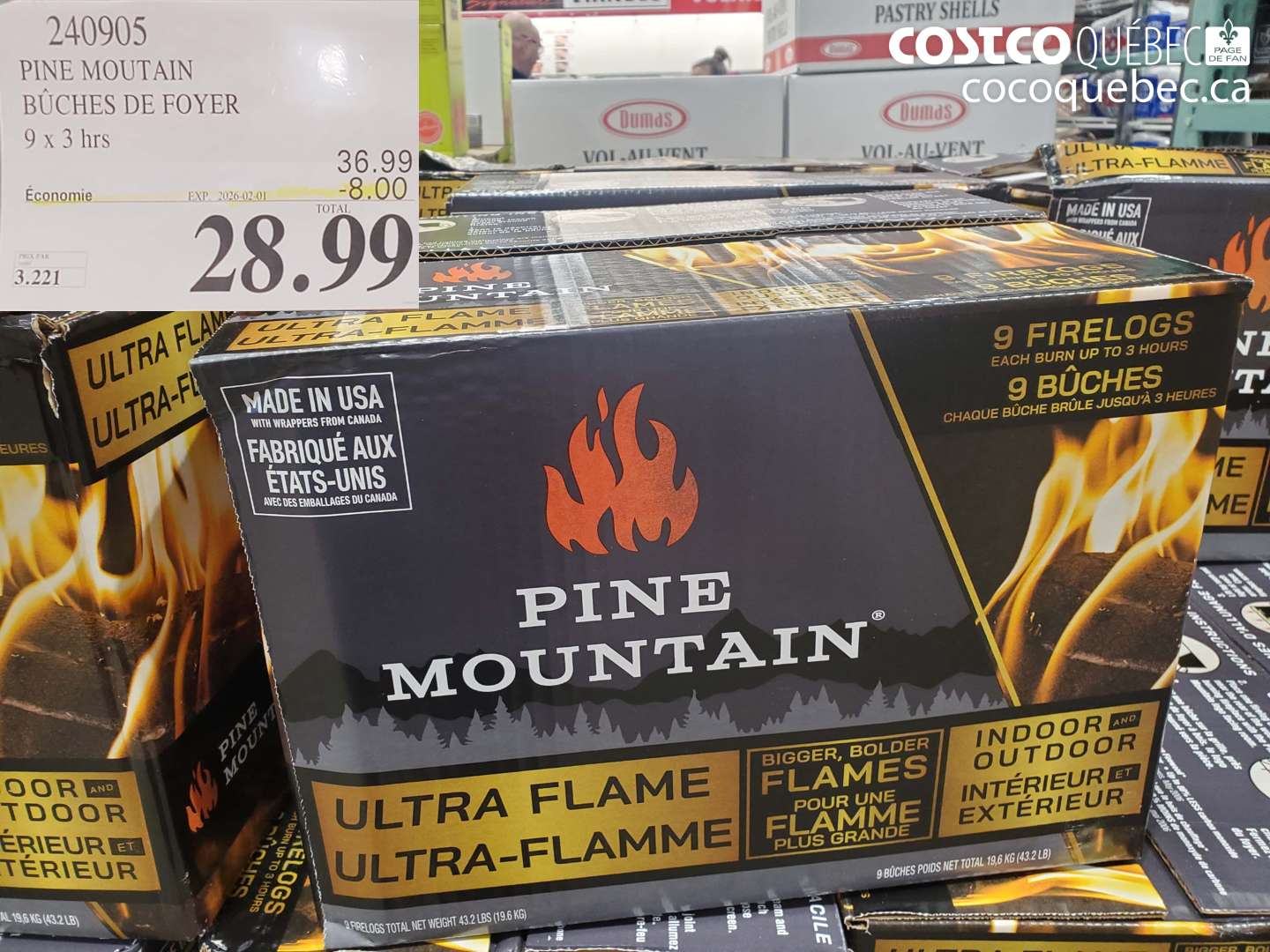 240905 PINE MOUNTAIN BÛCHES DE FOYER 9 x 3 hrs ($8.00 INSTANT SAVINGS EXPIRES ON 2026-02-01) $28.99