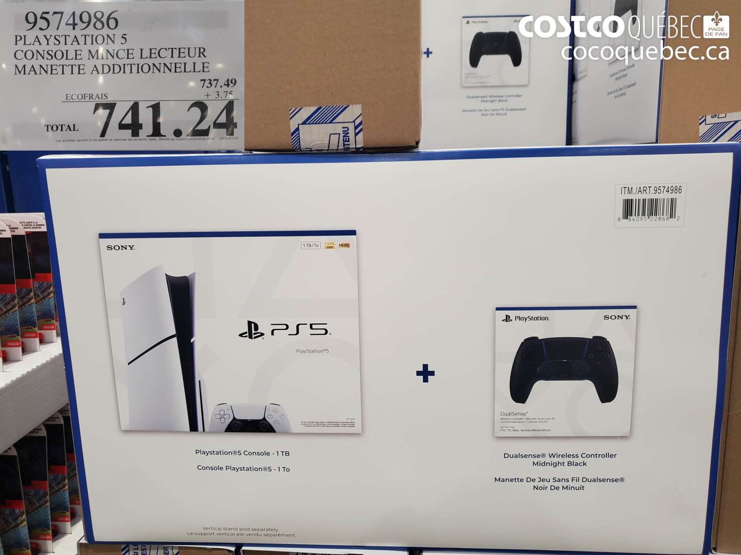 9574986 PLAYSTATION 5 CONSOLE MINCE LECTEUR MANETTE ADDITIONNELLE $741.24