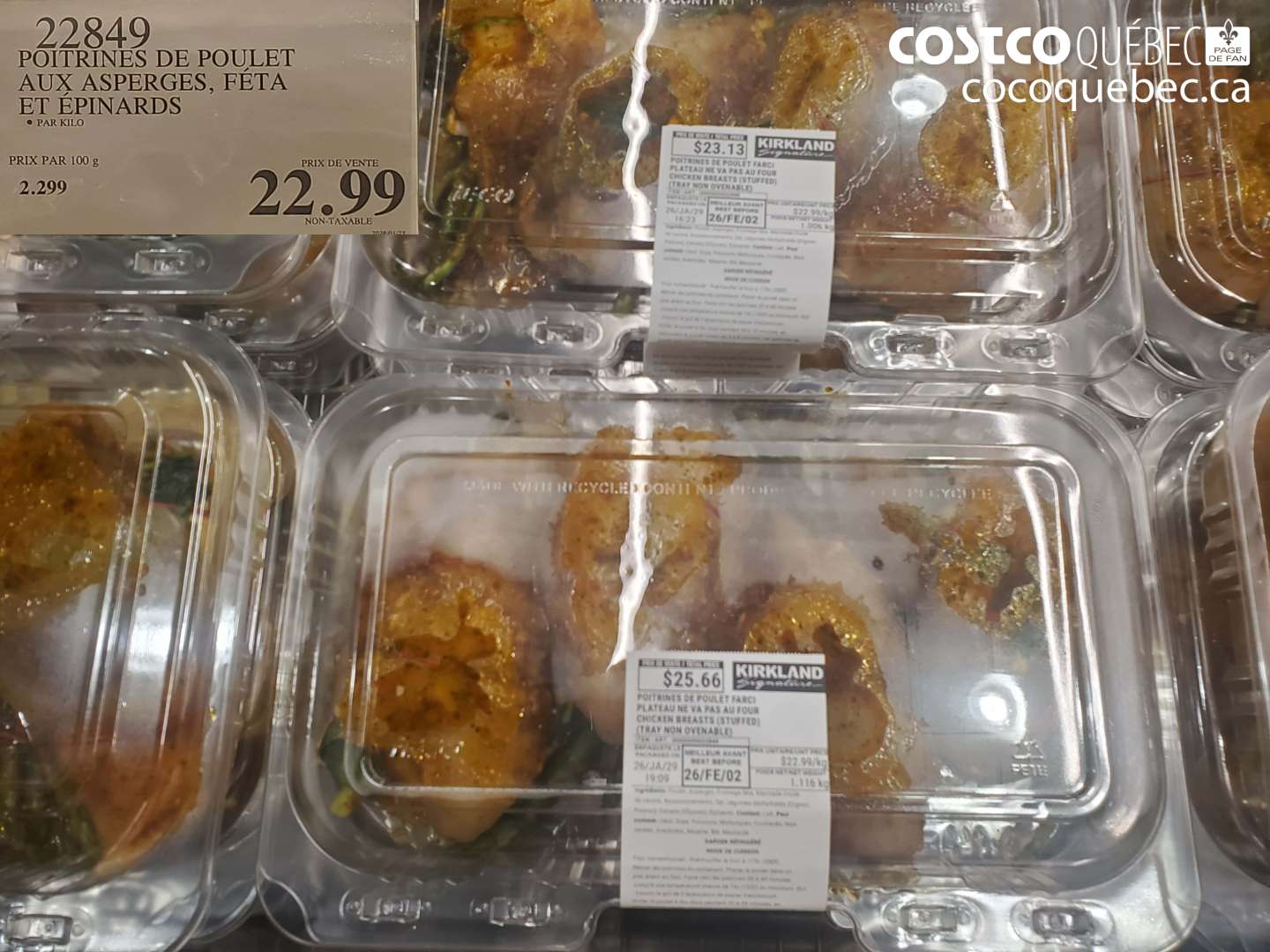 22849 POITRINES DE POULET AUX ASPERGES, FETA ET ÉPINARDS $22.99