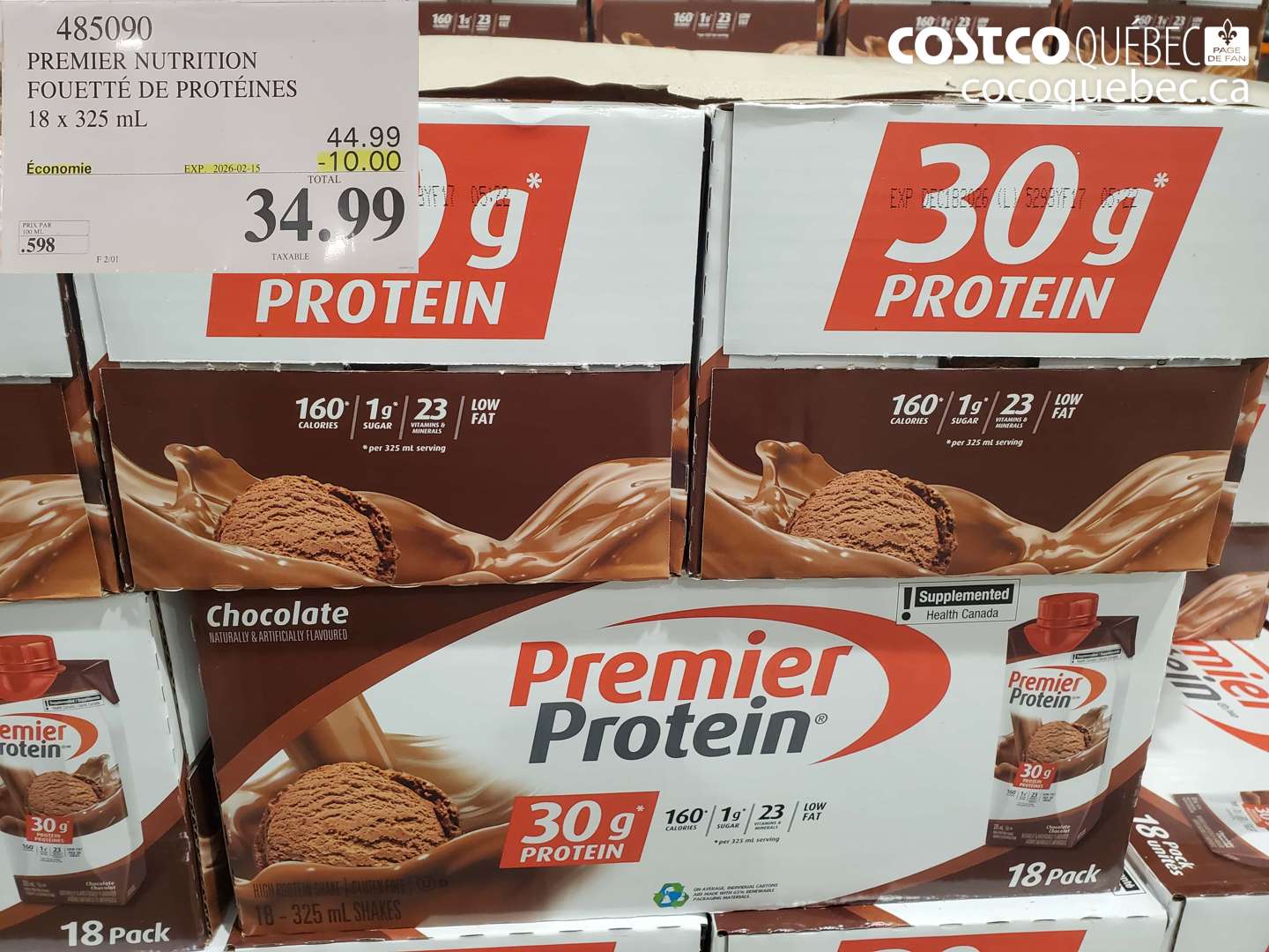 485090 PREMIER NUTRITION FOUEITE DR PROTEINES 18 X 325 mL  ($9.00 INSTANT SAVINGS EXPIRES ON 2026-02-15) $34.99