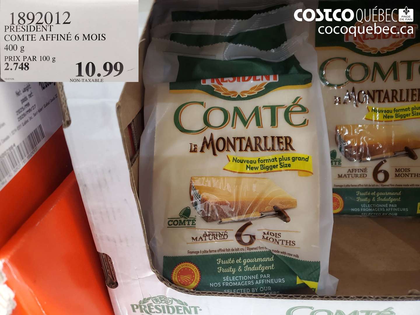 1892012 PRESIDENT COMTE AFFINÉ 6 MOIS 400 g $10.99