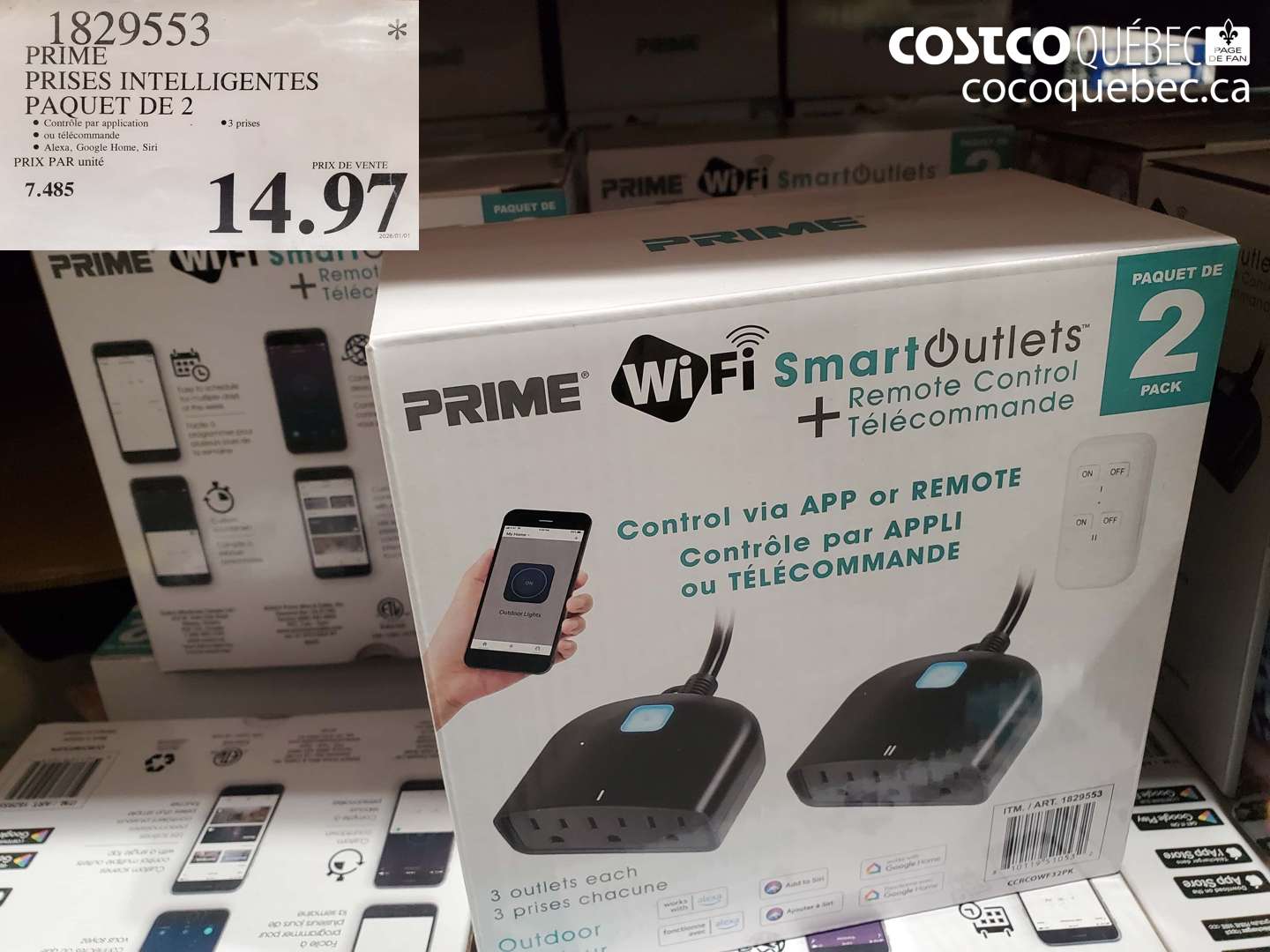 1829553 PRIME PRISES INTELLIGENTES PAQUET DE 2 $14.97