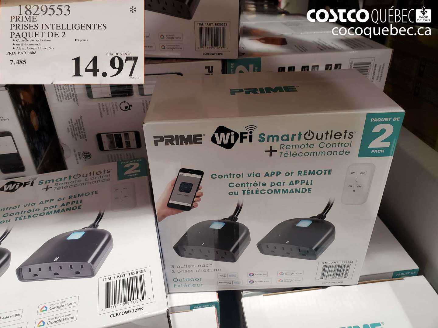 1829553 PRIME PRISES INTELLIGENTES PAQUET DE 2 $14.97