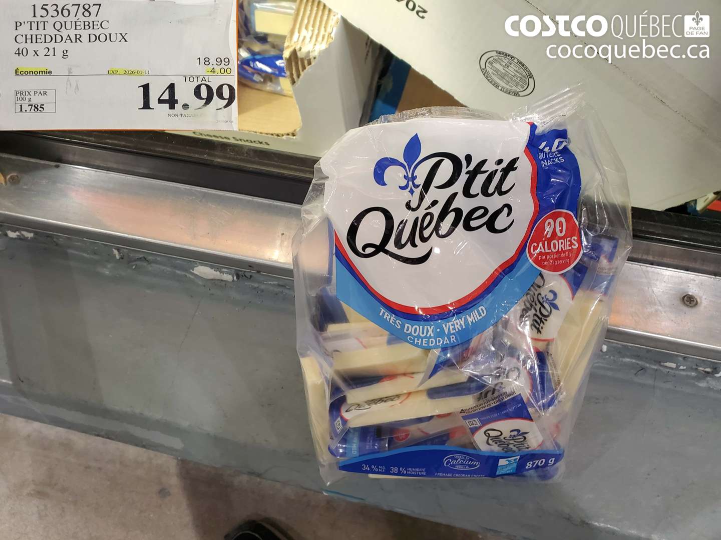 1536787 P'TIT QUÉBEC CHEDDAR DOUX ($4.00 INSTANT SAVINGS EXPIRES ON 2026-01-11) $14.99