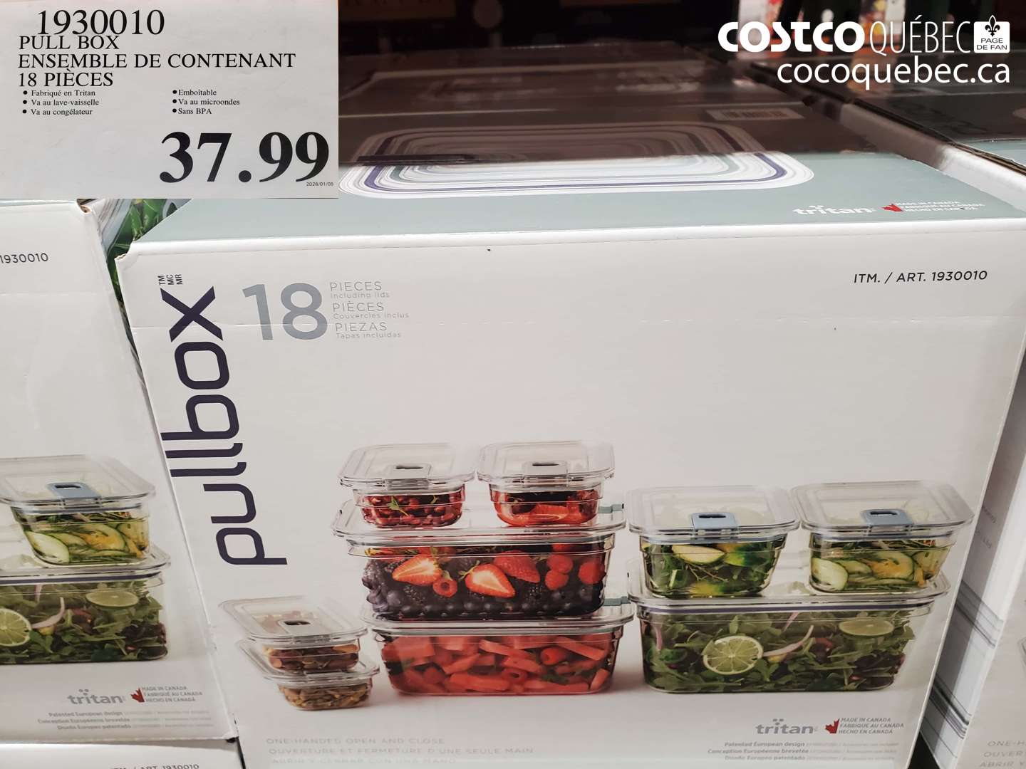 1930010 PULL BOX ENSEMBLE DE CONTENANT 18 PIECES $37.99