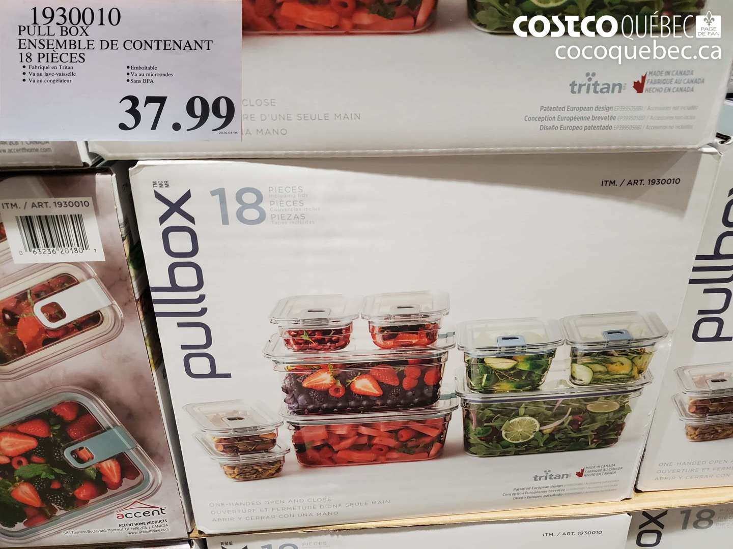 1930010 PULL BOX ENSEMBLE DE CONTENANT 18 PIECES $37.99