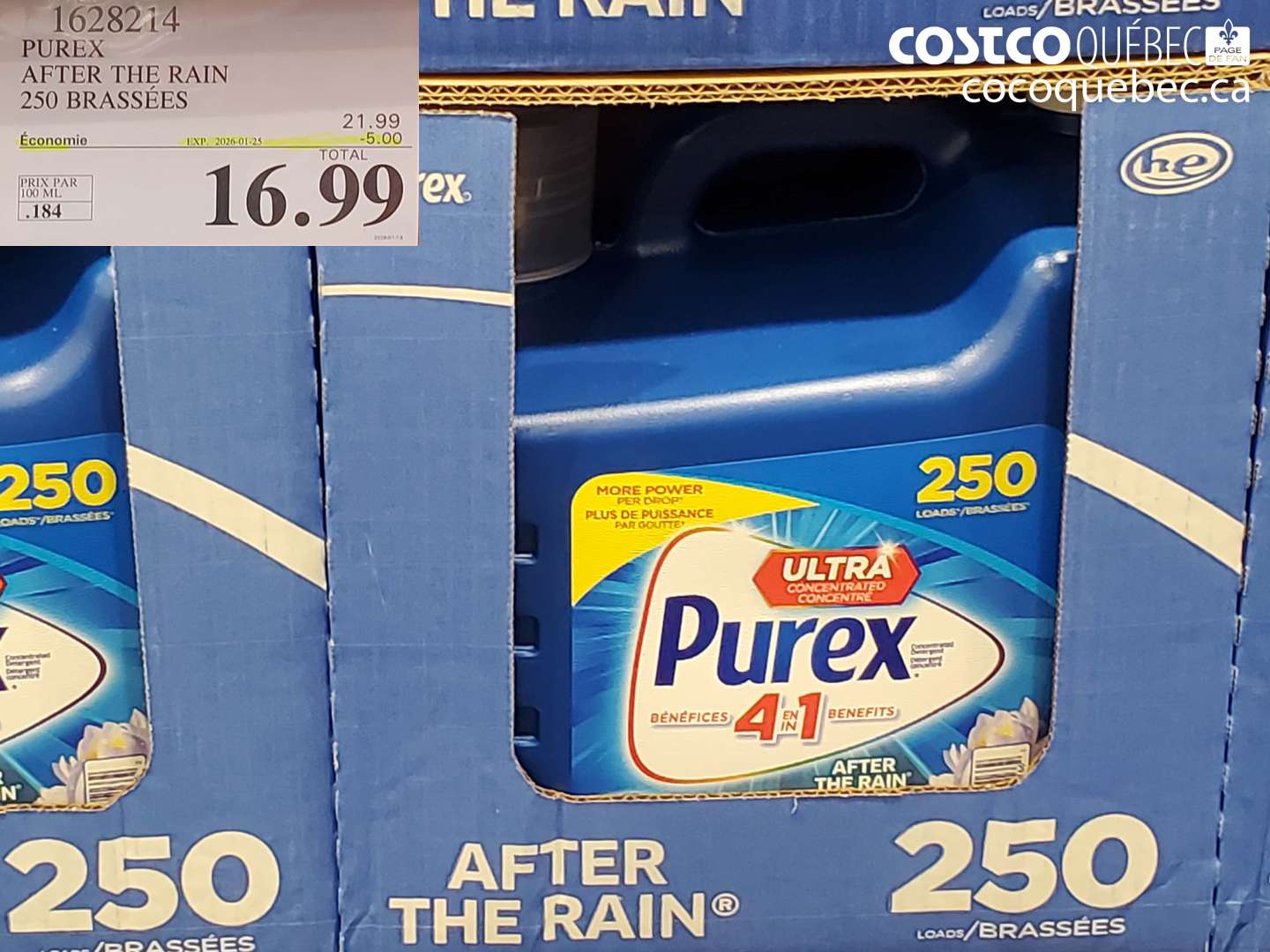 1628214 PUREX AFTER THE RAIN 250 BRASSÉES ($5.00 INSTANT SAVINGS EXPIRES ON 2026-01-25) $16.99