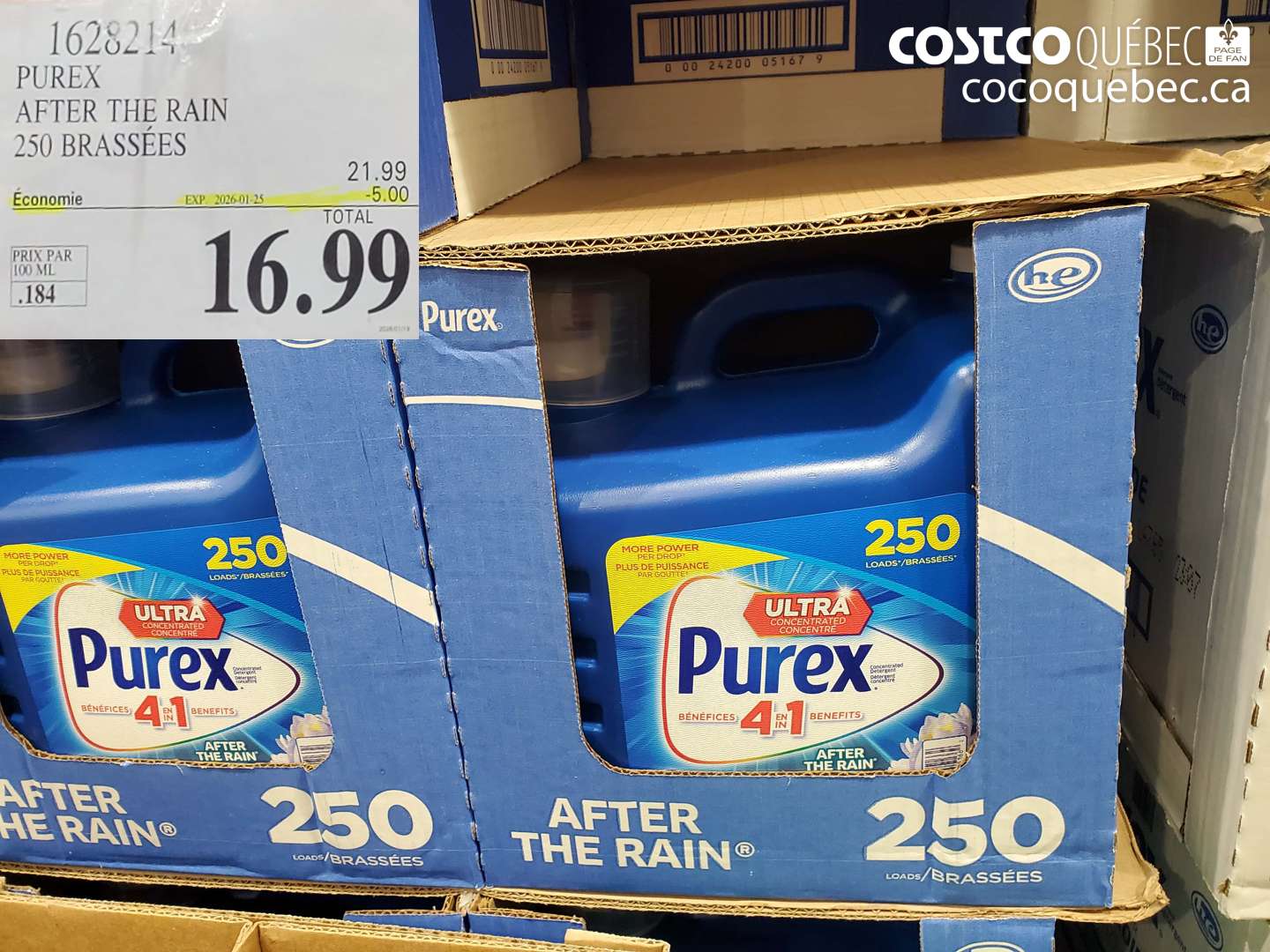 1628214 PUREX AFTER THE RAIN 250 BRASSÉES ($5.00 INSTANT SAVINGS EXPIRES ON 2026-01-25) $16.99
