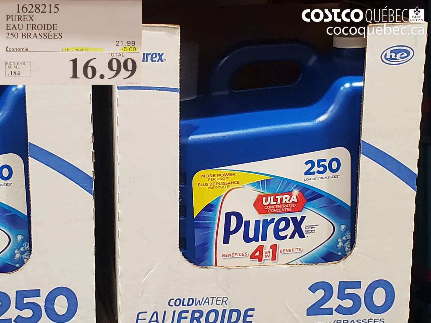 1628215 PUREX EAU FROIDE 250 BRASSÉES ($5.00 INSTANT SAVINGS EXPIRES ON 2026-01-25) $16.99