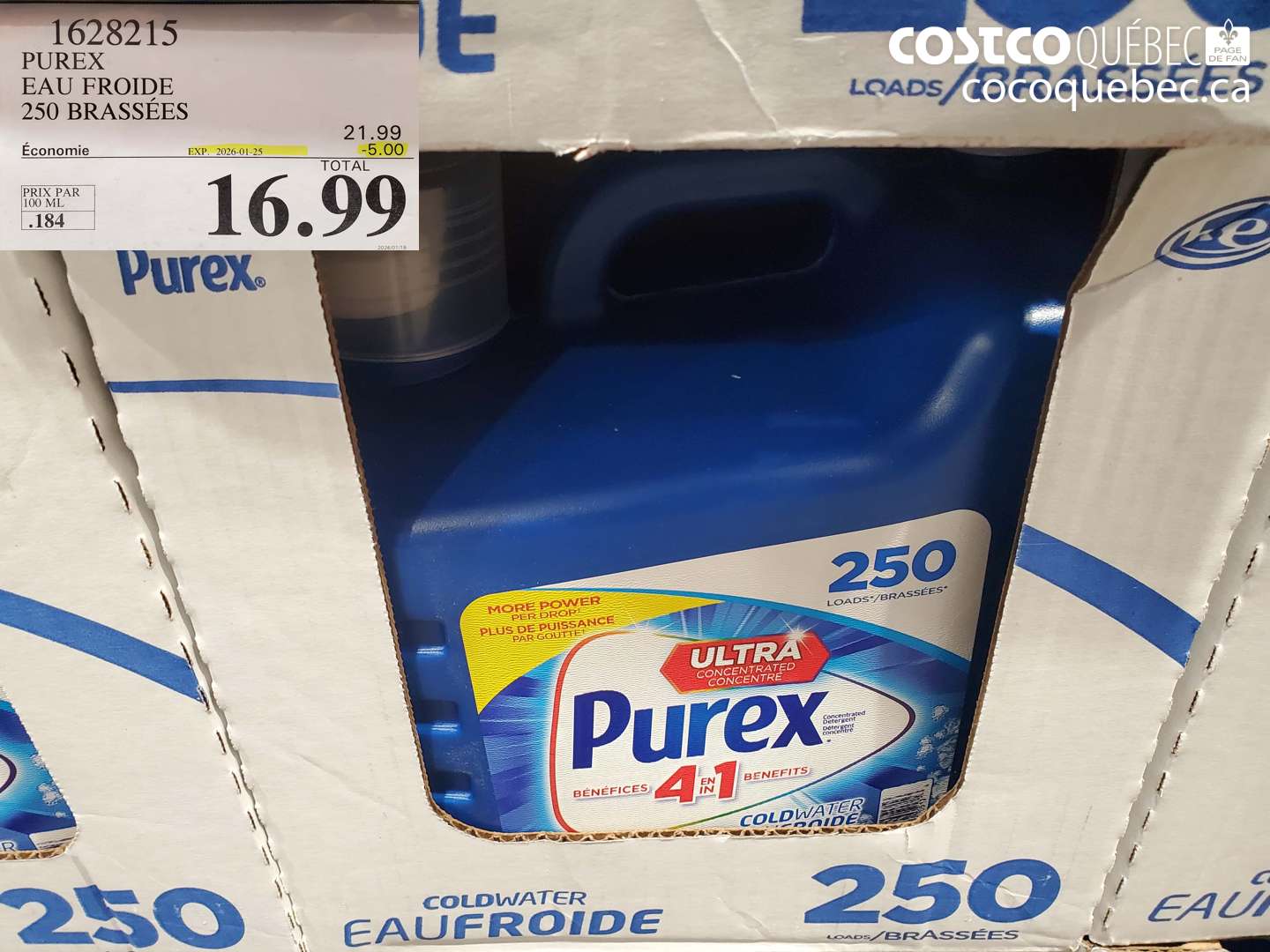 1628215 PUREX EAU FROIDE 250 BRASSÉES ($5.00 INSTANT SAVINGS EXPIRES ON 2026-01-25) $16.99