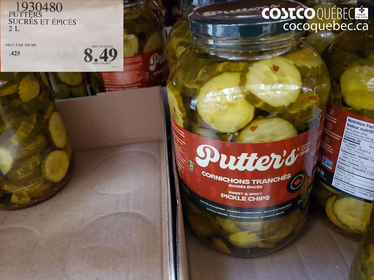 1930480 PUTTERS SUCRÉS ET ÉPICÉS 2 L $8.49