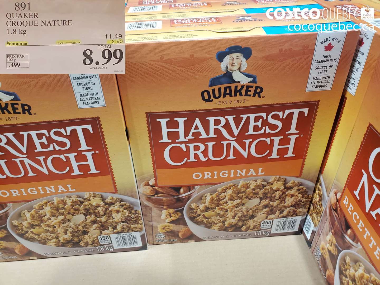 891 QUAKER CROQUE NATURE  ($2.50 INSTANT SAVINGS EXPIRES ON 2026-02-15) $8.99