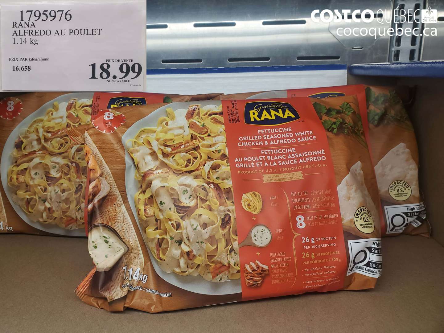 1795976 RANA ALFREDO AU POULET 1.14 kg $18.99