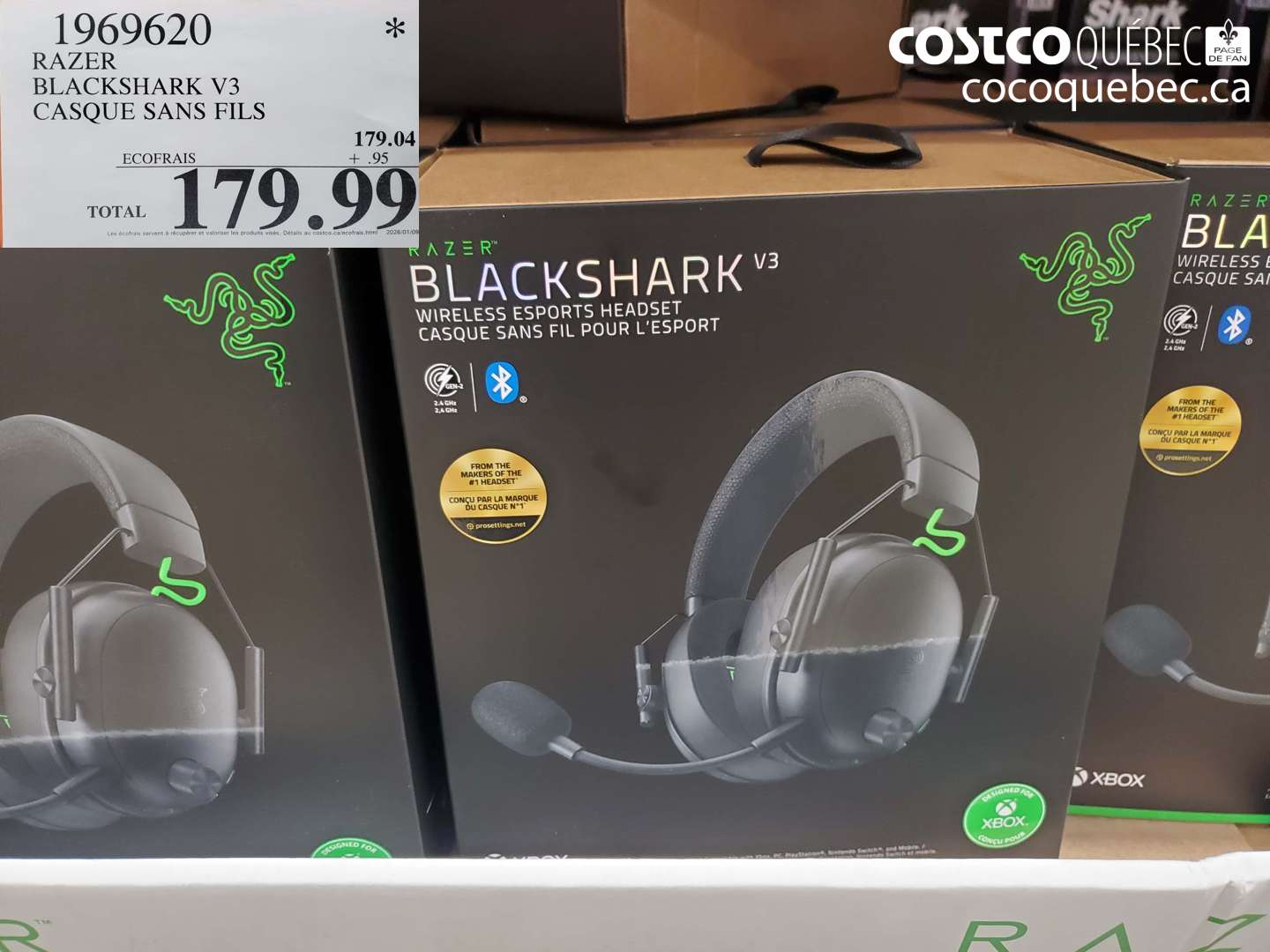 1969620 RAZER BLACKSHARK V3 CASQUE SANS FILS $179.99