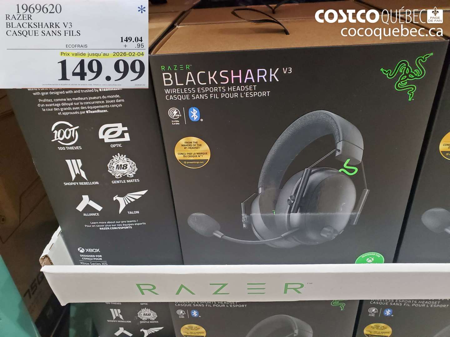 1969620 RAZER BLACKSHARK V3 CASQUE SANS FILS (EXPIRES ON 2026-02-04) $149.99