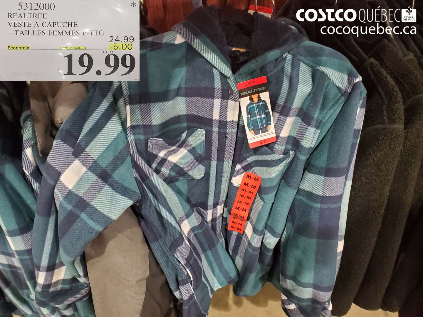 5312000 REALTREE VESTE A CAPUCHE + TAILLES FEMMES  ($5.00 INSTANT SAVINGS EXPIRES ON 2026-02-01) $19.99