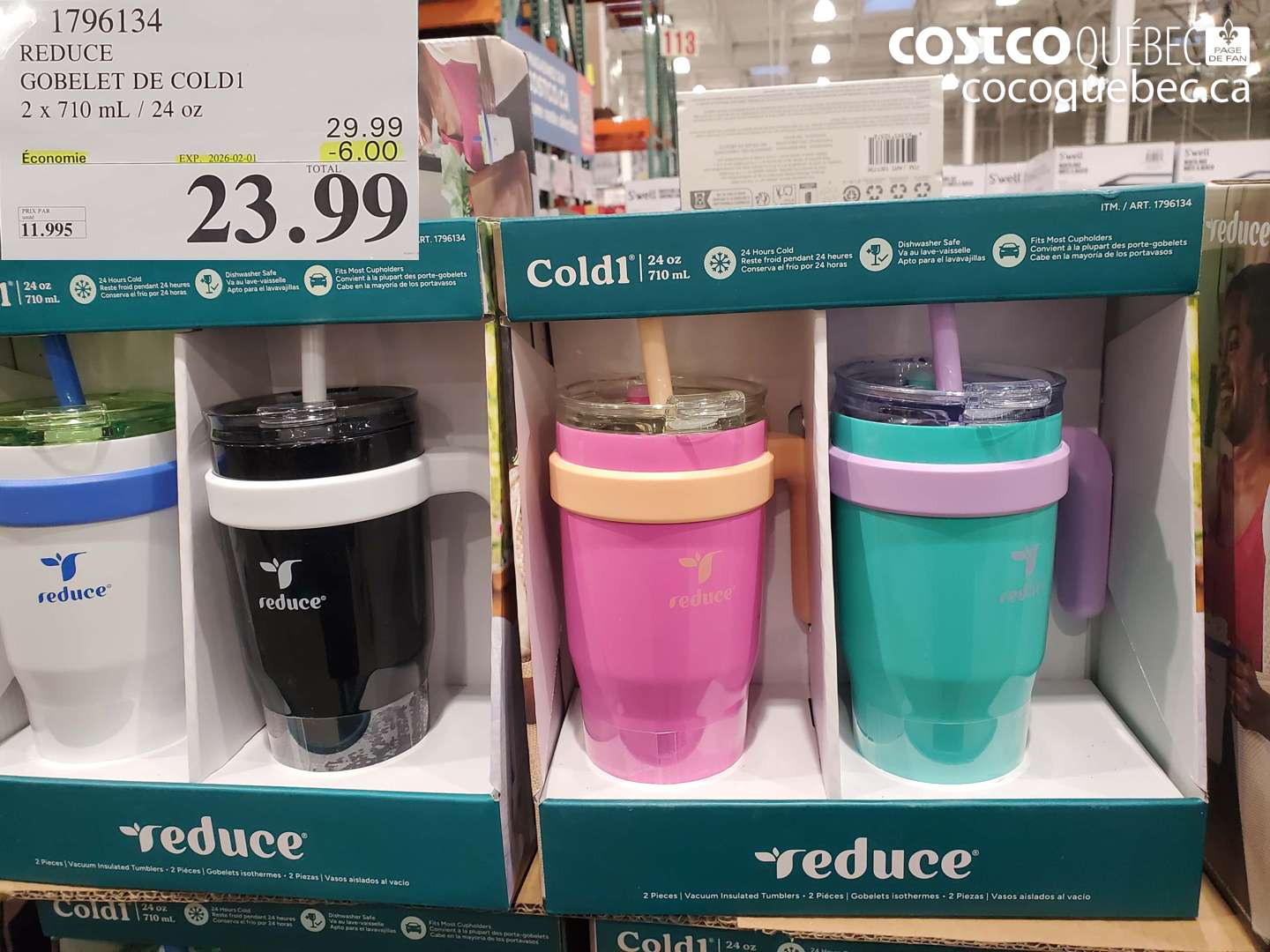 1796134 REDUCE GOBELET DE COLD1 2 x 710 mL / 24 oz ($6.00 INSTANT SAVINGS EXPIRES ON 2026-02-01) $23.99