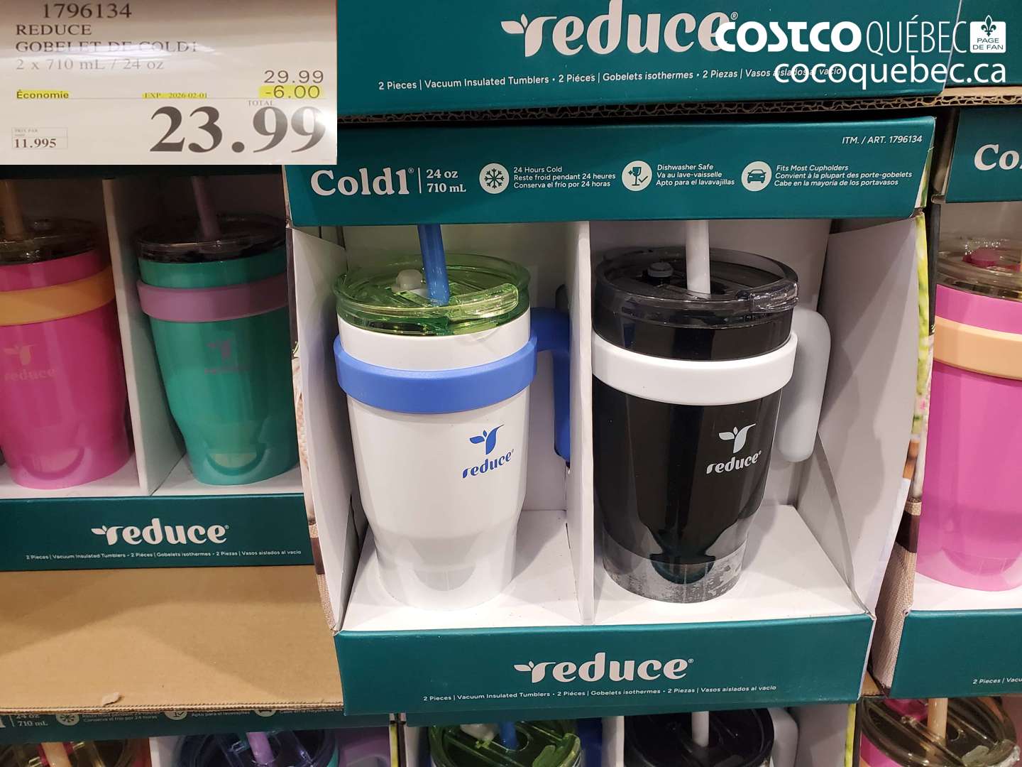 1796134 REDUCE GOBELET DE COLD1 2 x 710 mL / 24 oz ($6.00 INSTANT SAVINGS EXPIRES ON 2026-02-01) $23.99