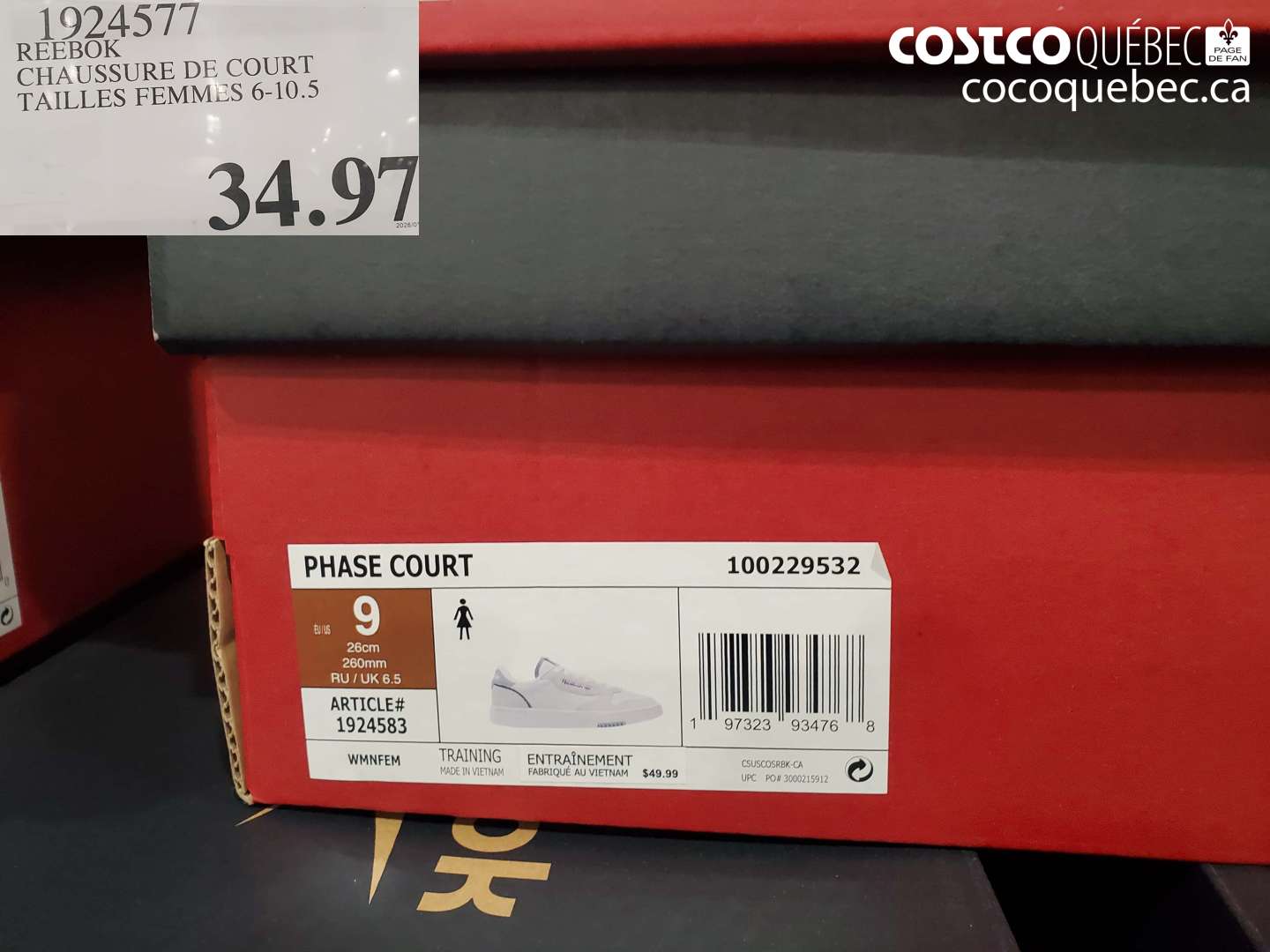 1924577 REEBOK CHAUSSURE DE COURT TAILLES FEMMES 6-10.5 $34.97