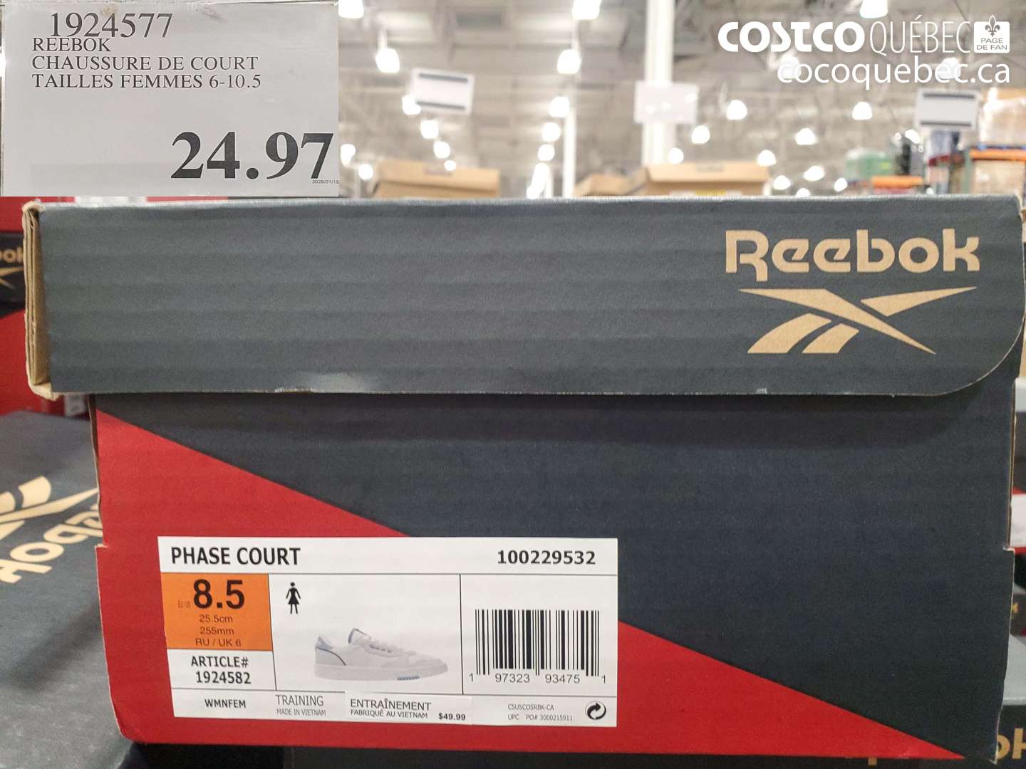 1924577 REEBOK CHAUSSURE DE COURT TAILLES FEMMES 6-10.5 $24.97