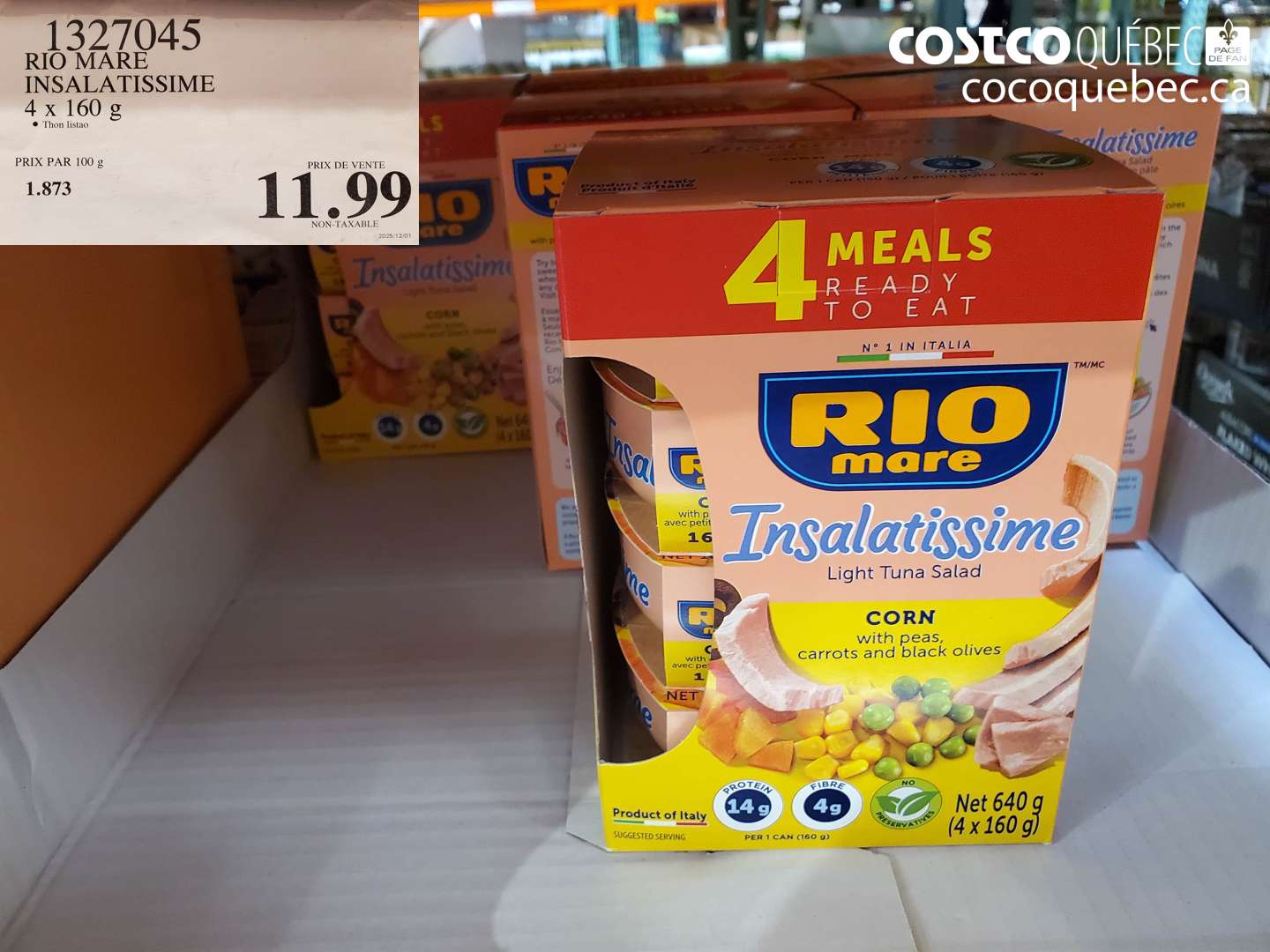 1327045 RIO MARE INSALATISSIME 4 x 160 g • Thon listao $11.99