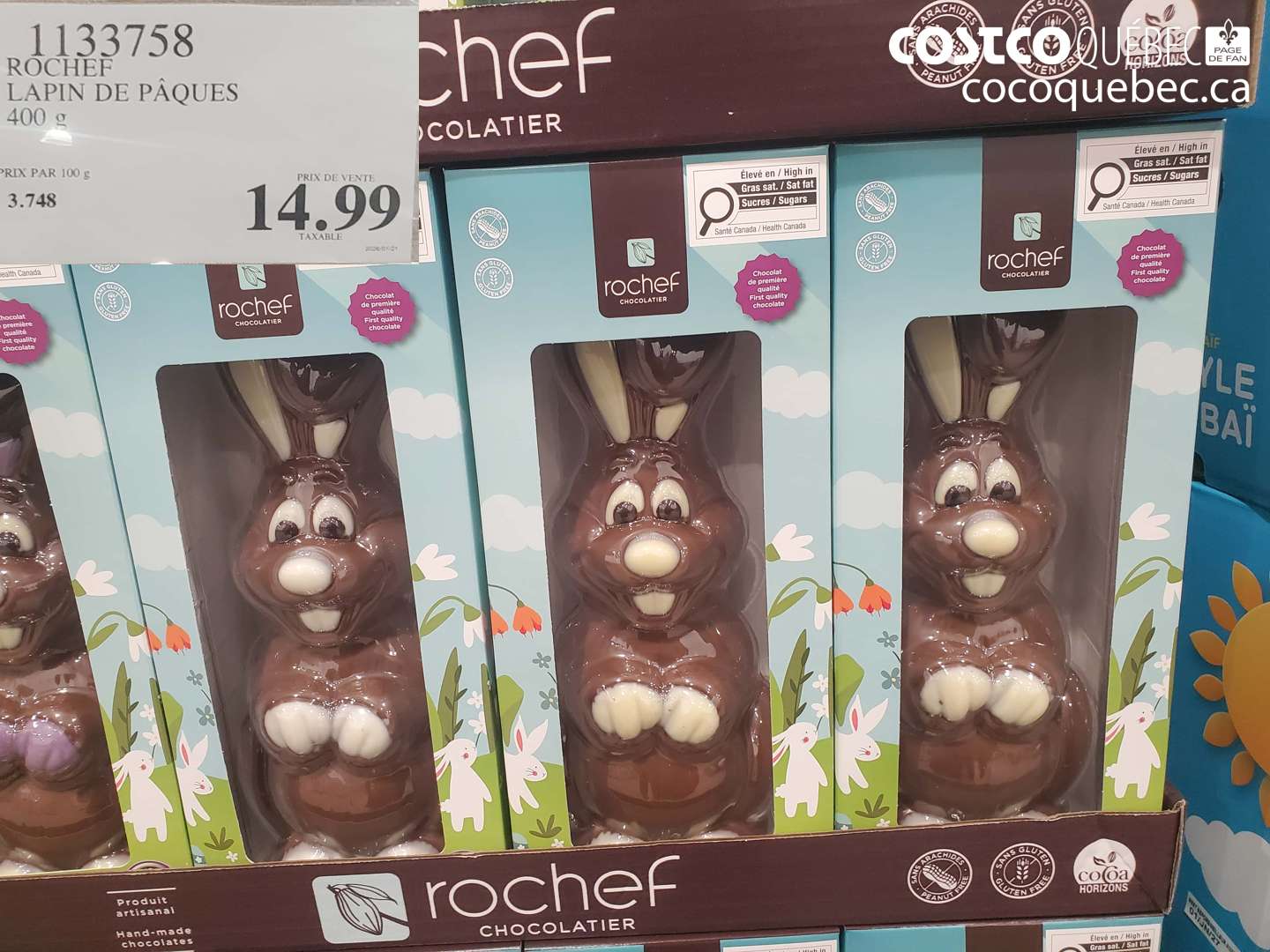 1133758 ROCHIEF LAPIN DE PÂQUES 400 g $14.99