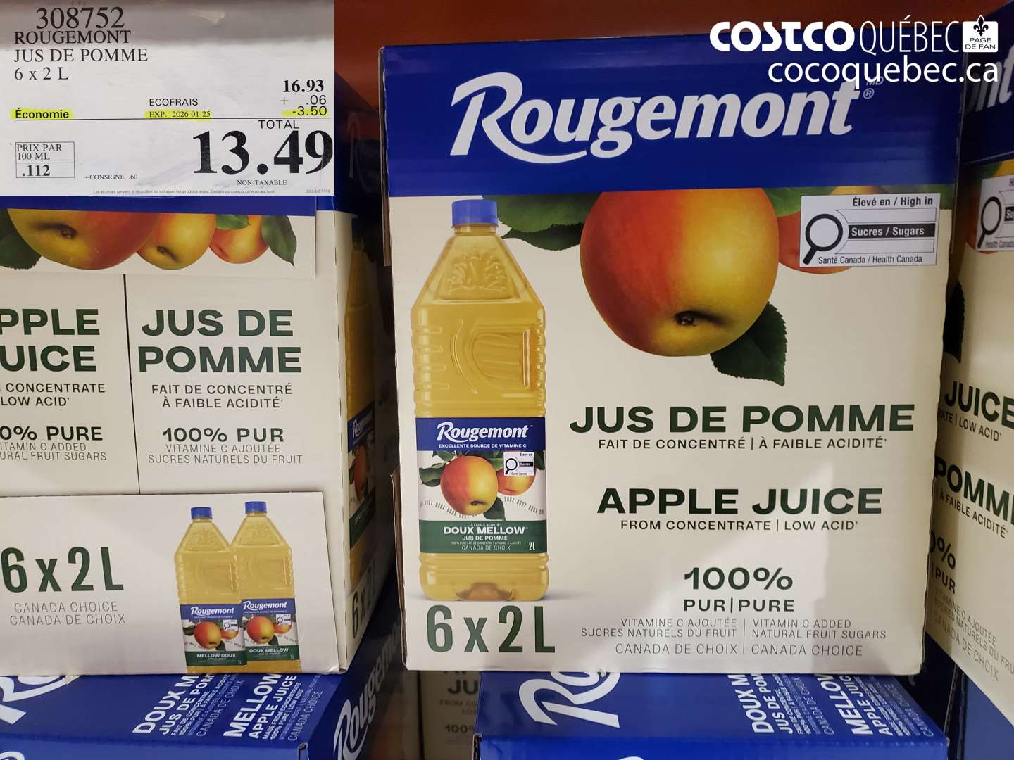308752 ROUGEMONT JUS DE POMME ($3.50 INSTANT SAVINGS EXPIRES ON 2026-01-25) $13.49