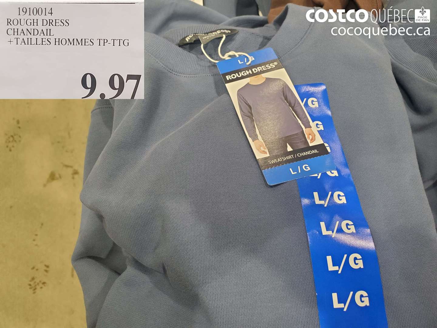 1910014 ROUGH DRESS CHANDAL + TAILLES HOMMES TP-TTG $9.97