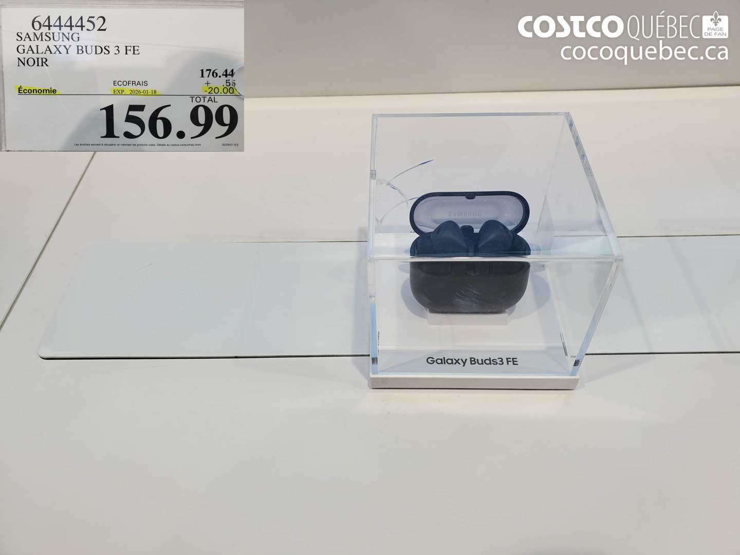 6444452 SAMSUNG GALAXY BUDS 3 FE NOIR ($20.00 INSTANT SAVINGS EXPIRES ON 2026-01-18) $156.99